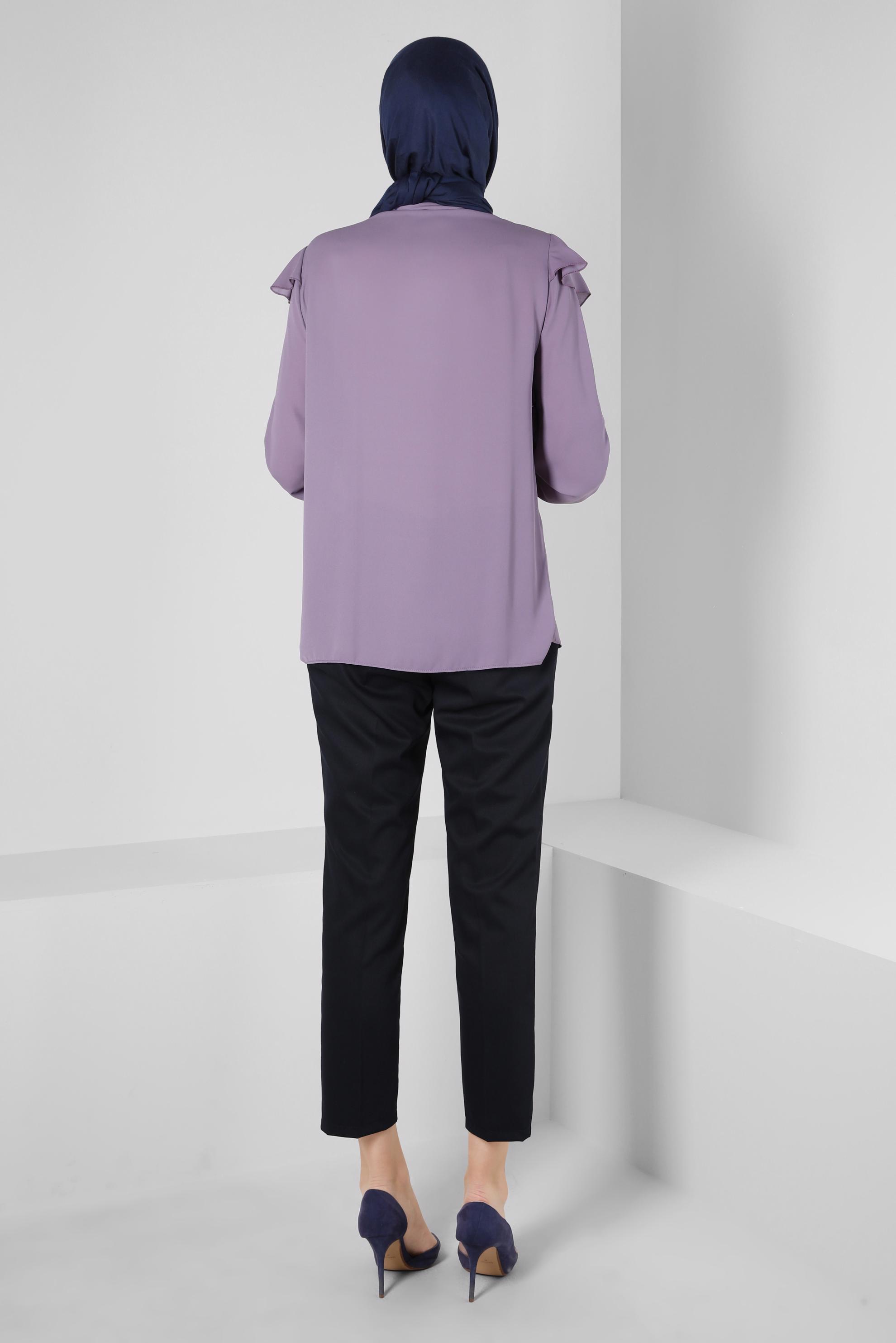 Tesettür giyim MÜRDÜM YAKASI BAĞLAMALI BLUZ 42705