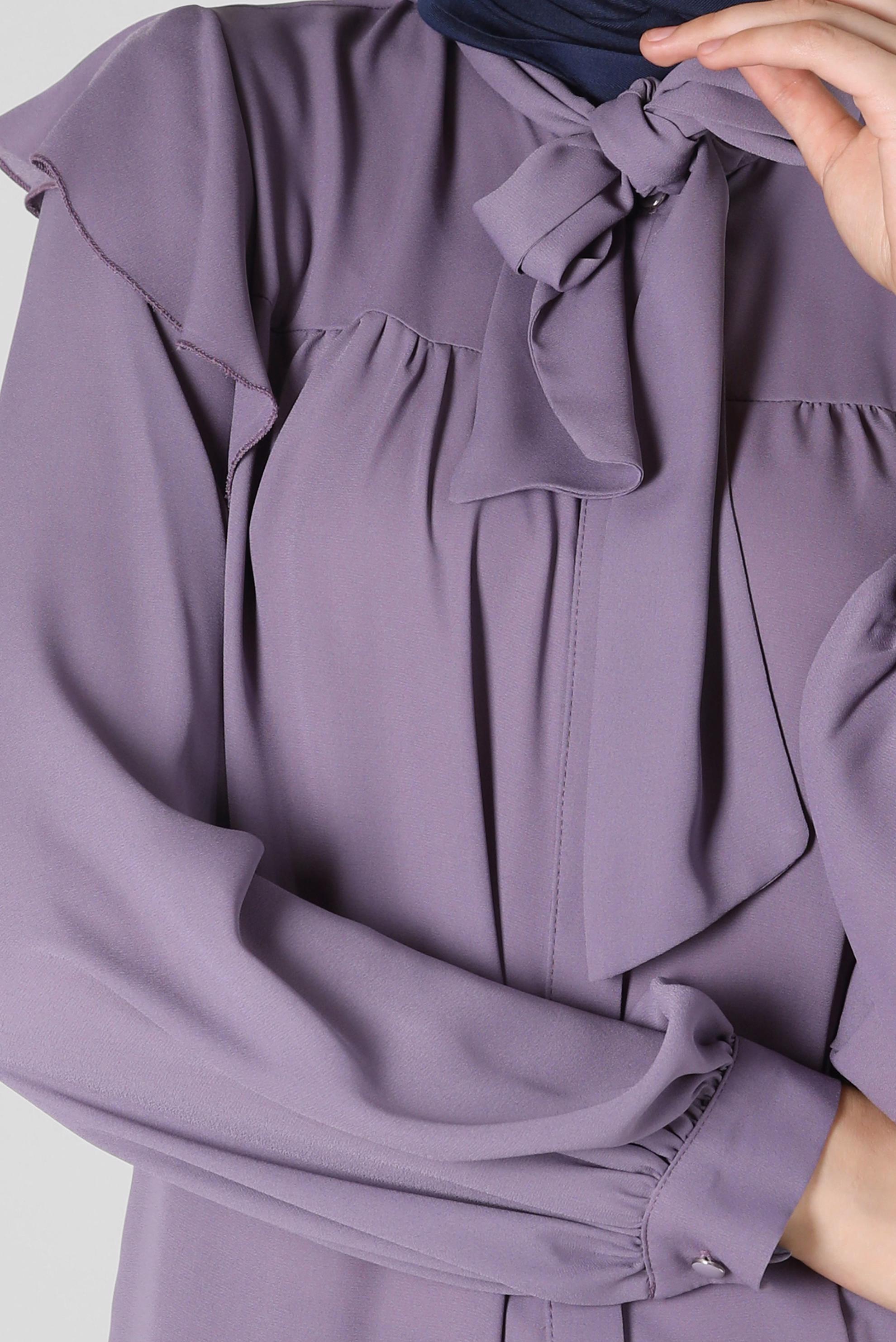 Tesettür giyim MÜRDÜM YAKASI BAĞLAMALI BLUZ 42705