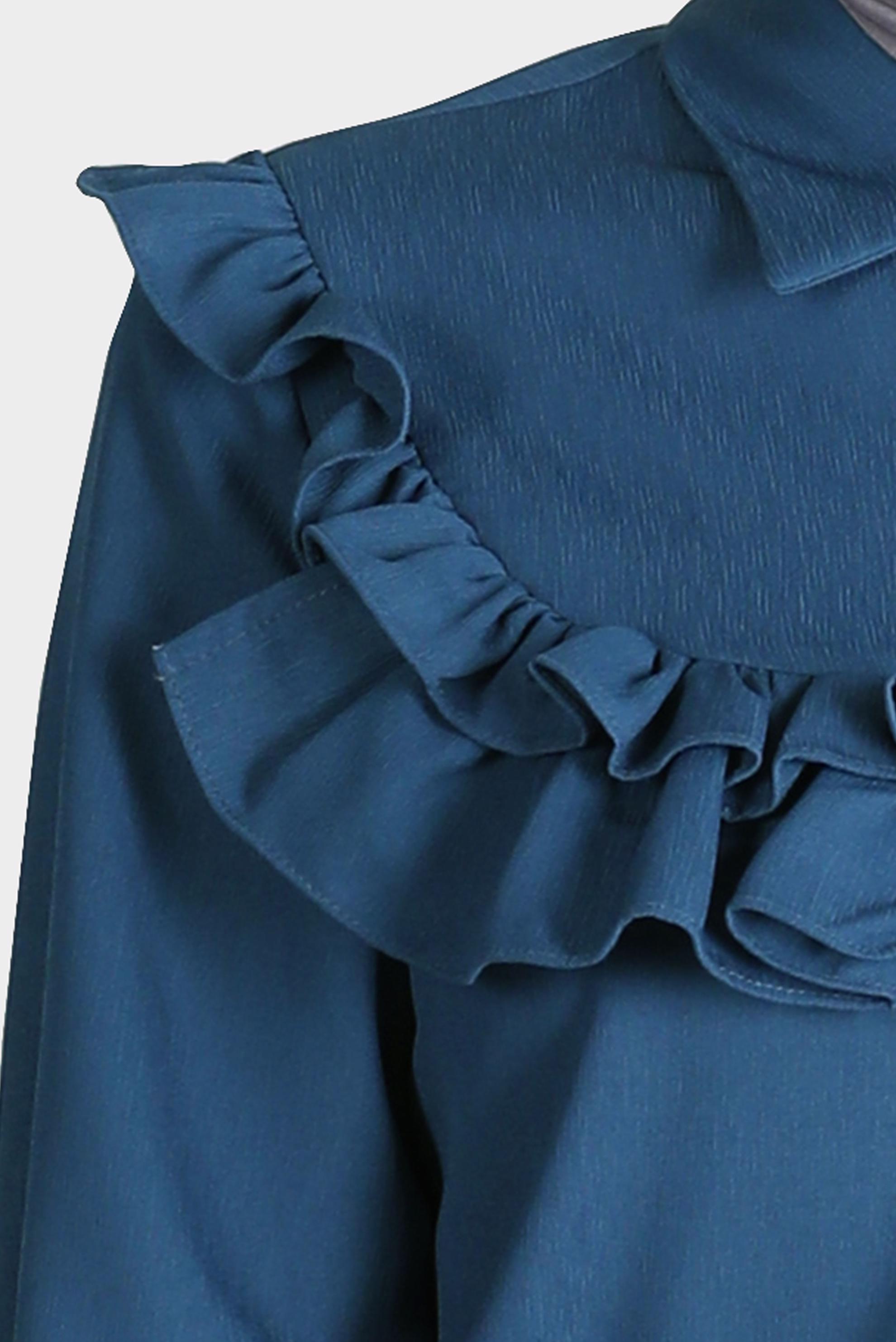 Tesettür giyim LACİVERT FIRFIRLI DÜĞMELİ BLUZ 42717 