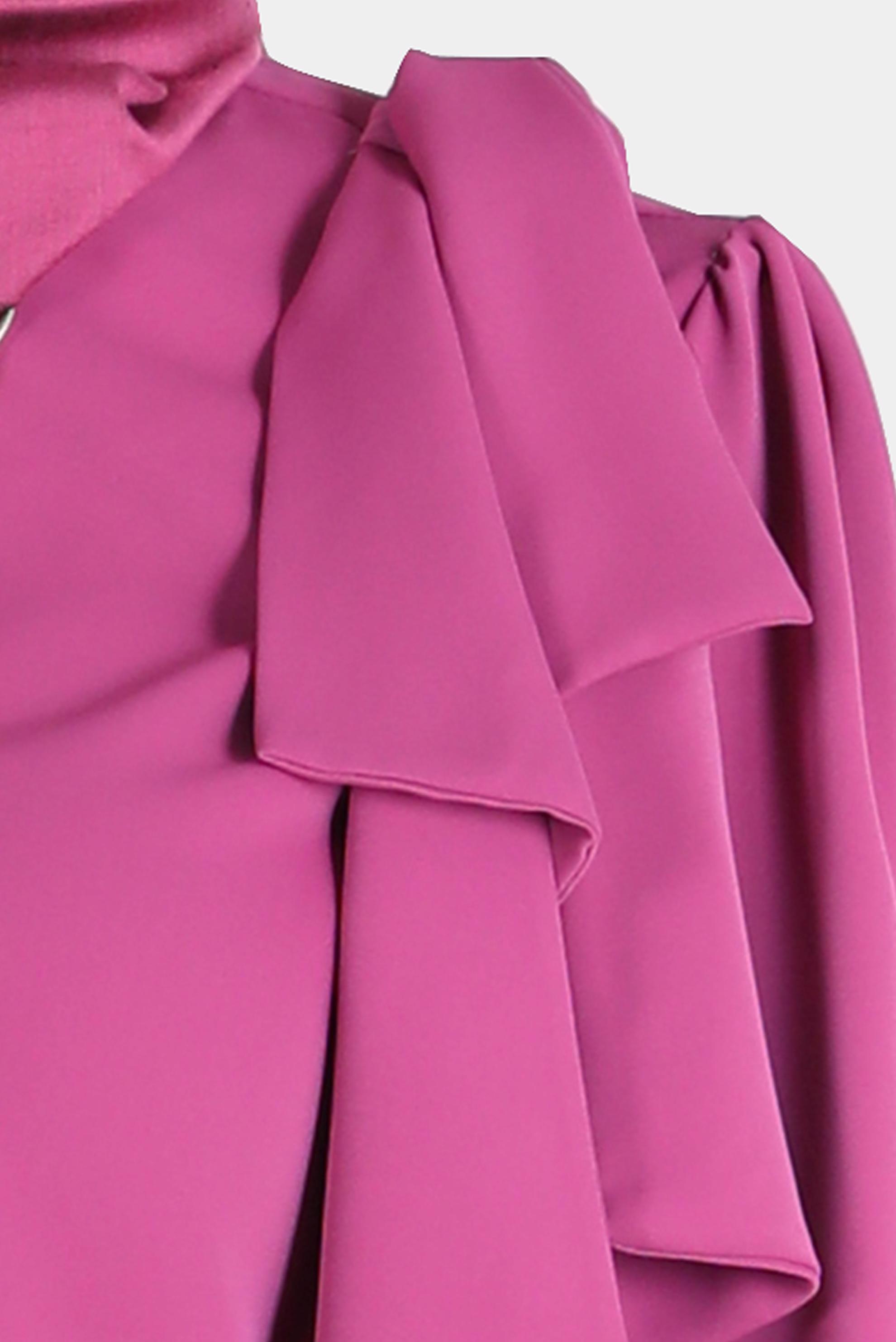 Tesettür giyim FUŞYA BELİ LASTİKLİ FİYONK DETAYLI BLUZ 42755	