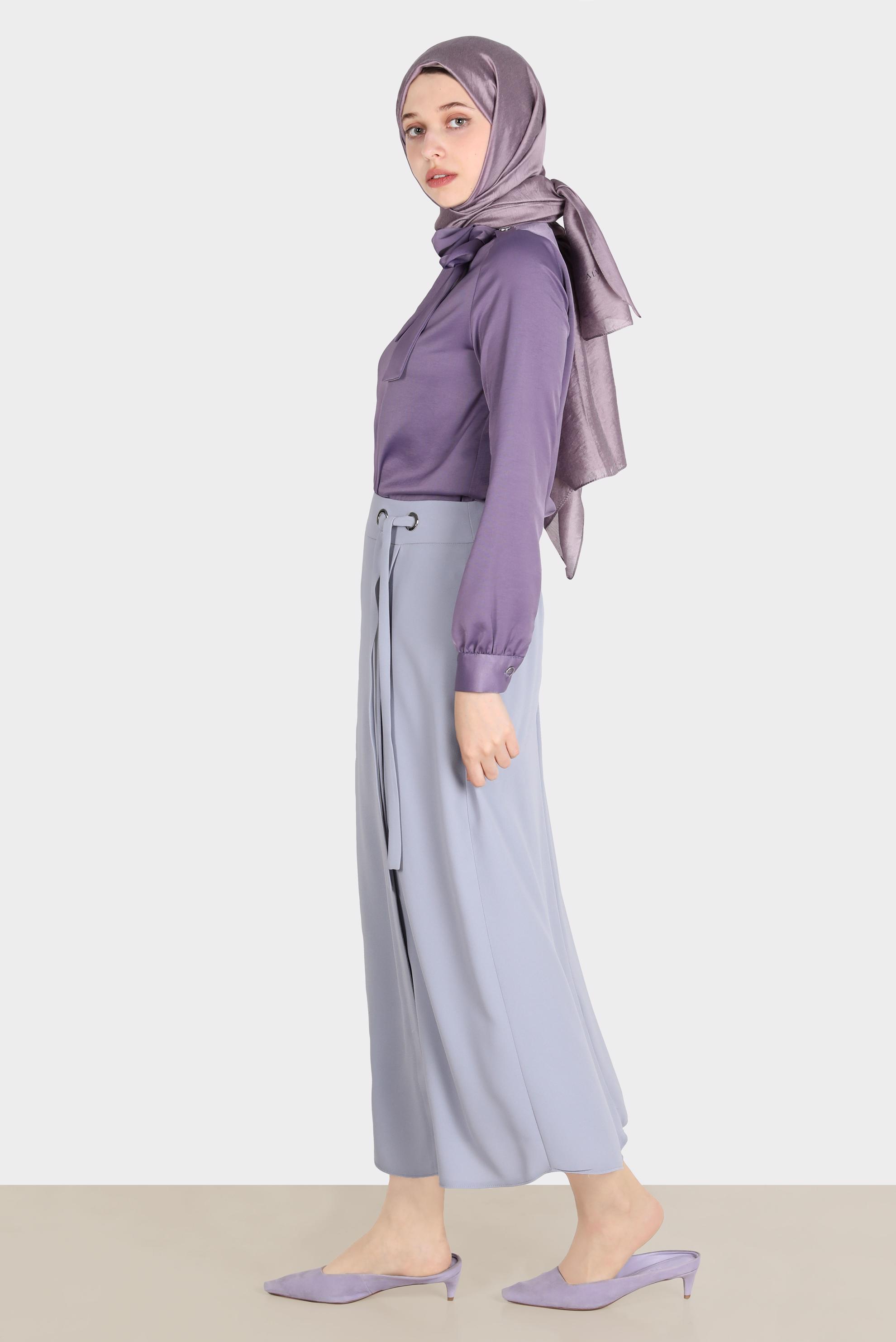 Tesettür giyim MOR BAĞLAMA DETAYLI BLUZ 42756 