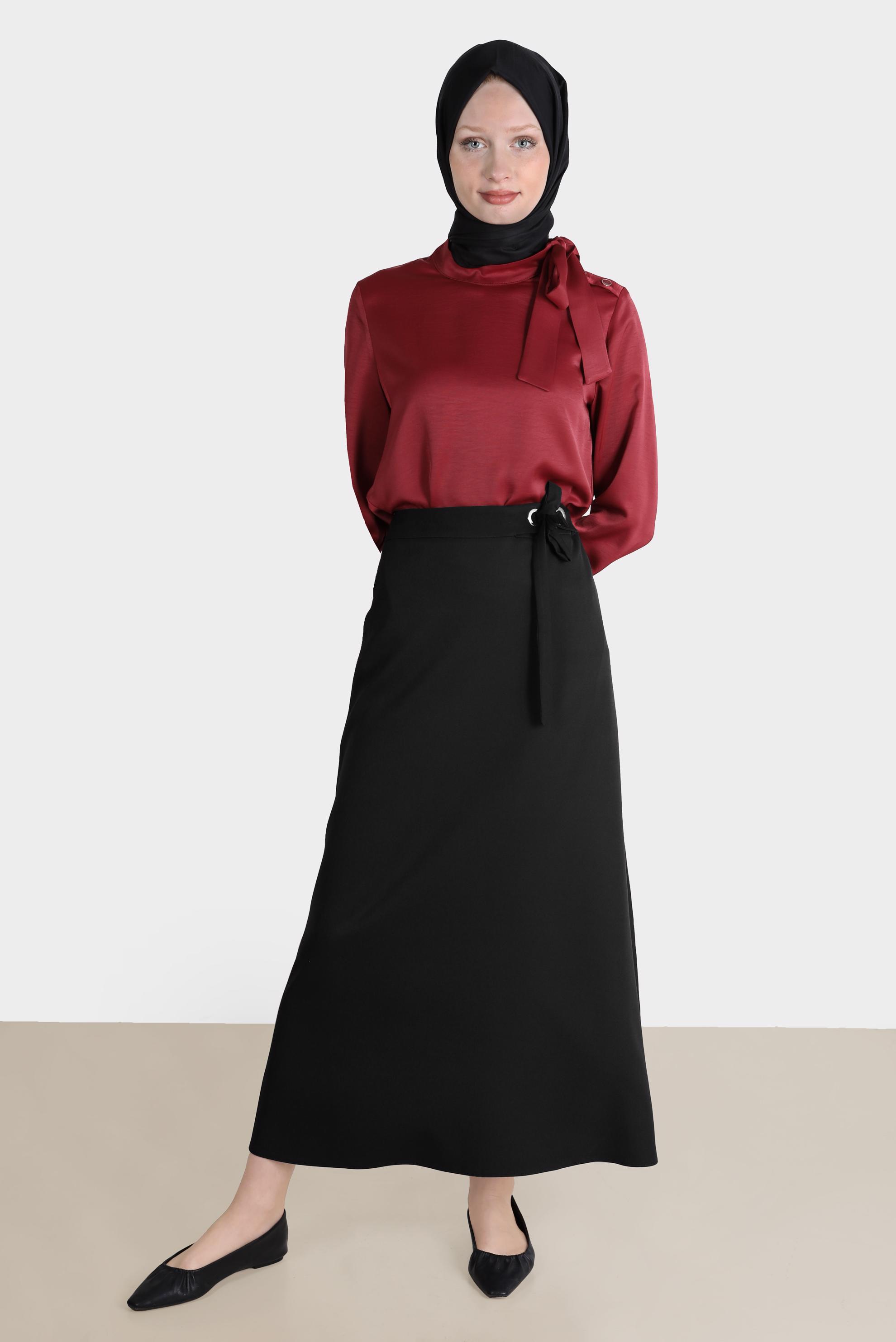 Vêtements hijab ROUGE BORDEAUX BLOUSE À NOUER 42756
