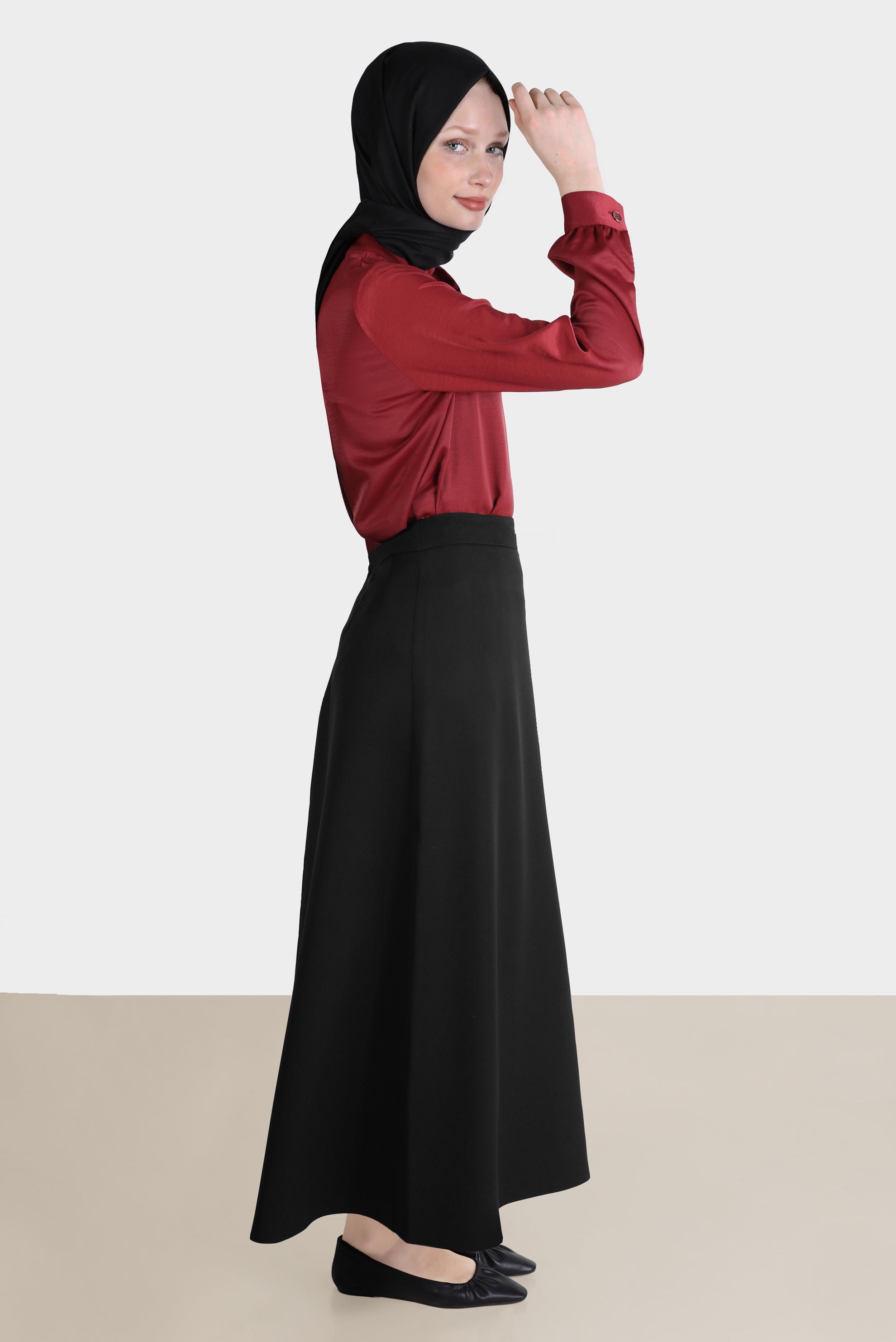 Vêtements hijab ROUGE BORDEAUX BLOUSE À NOUER 42756