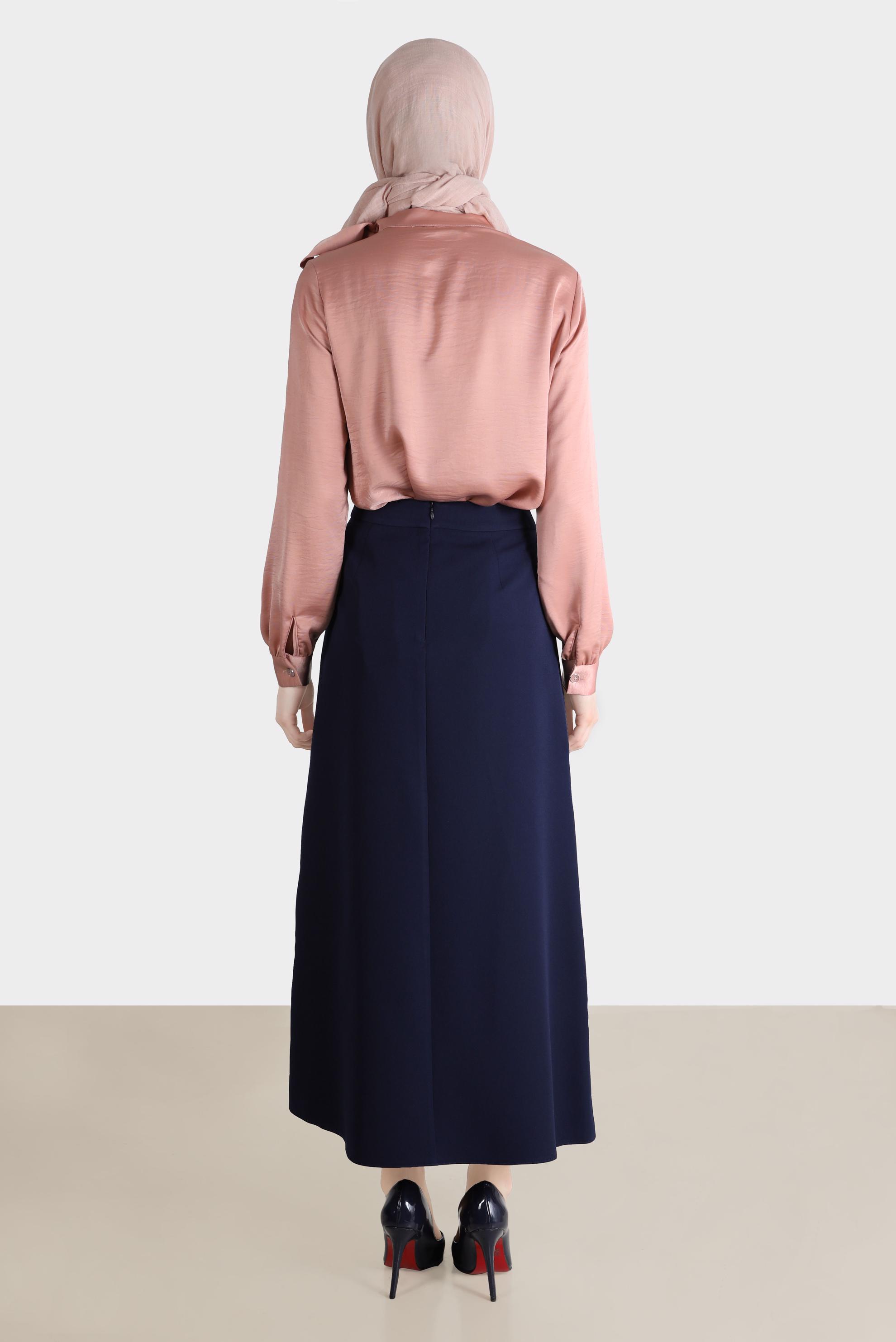 Tesettür giyim PUDRA BAĞLAMA DETAYLI BLUZ 42756 