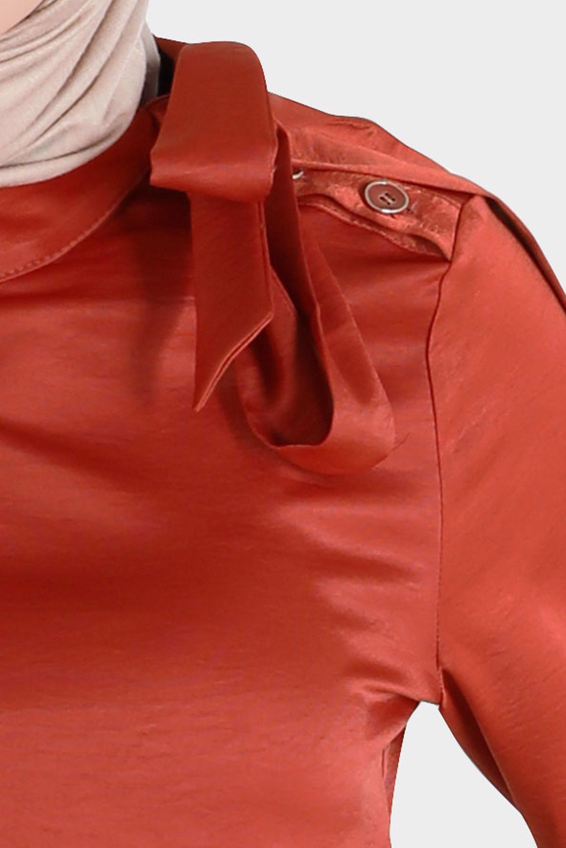 Tesettür giyim KAHVE BAĞLAMA DETAYLI BLUZ 42756 