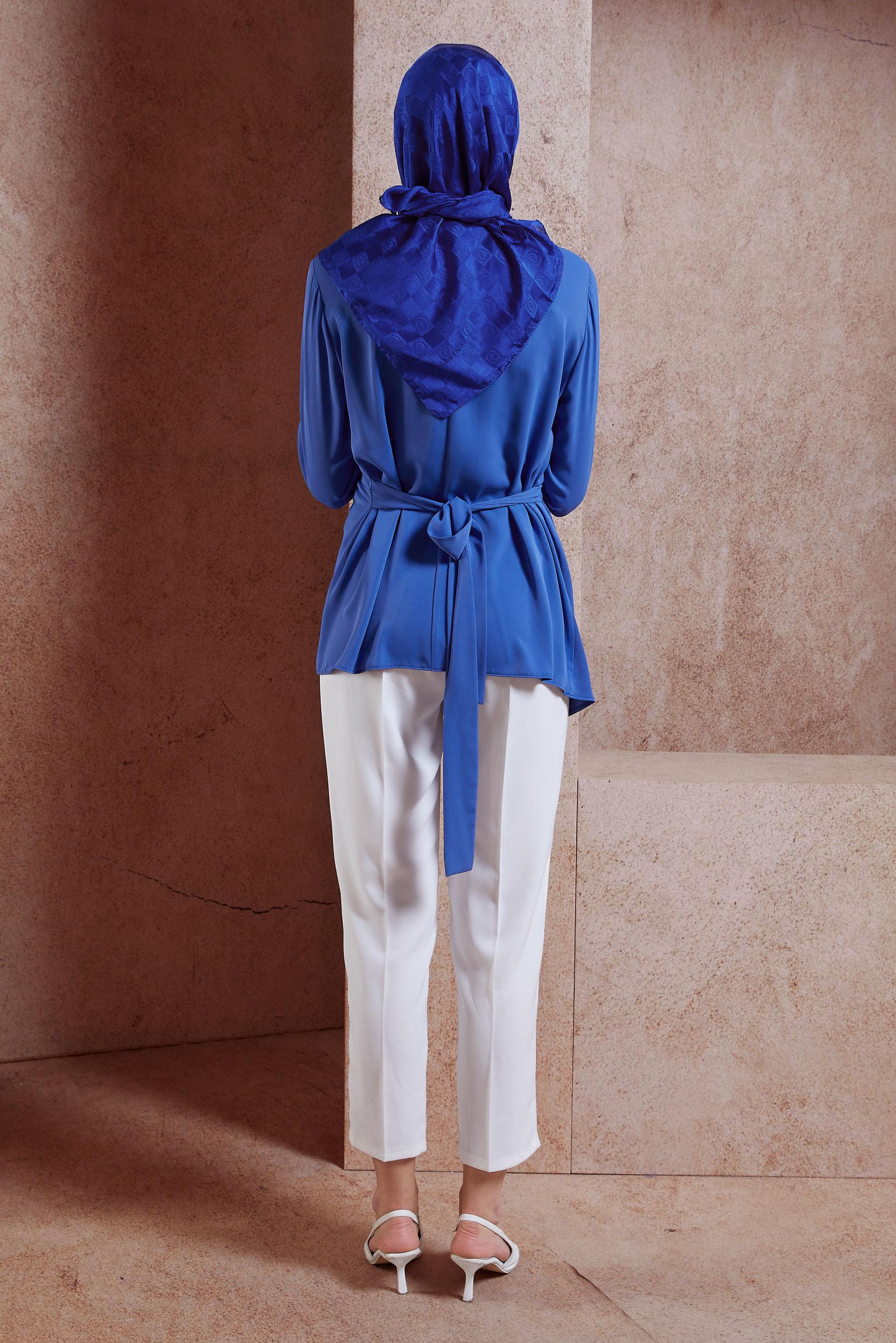 Tesettür giyim LACİVERT YANDAN BAĞLAMALI BLUZ 42757 