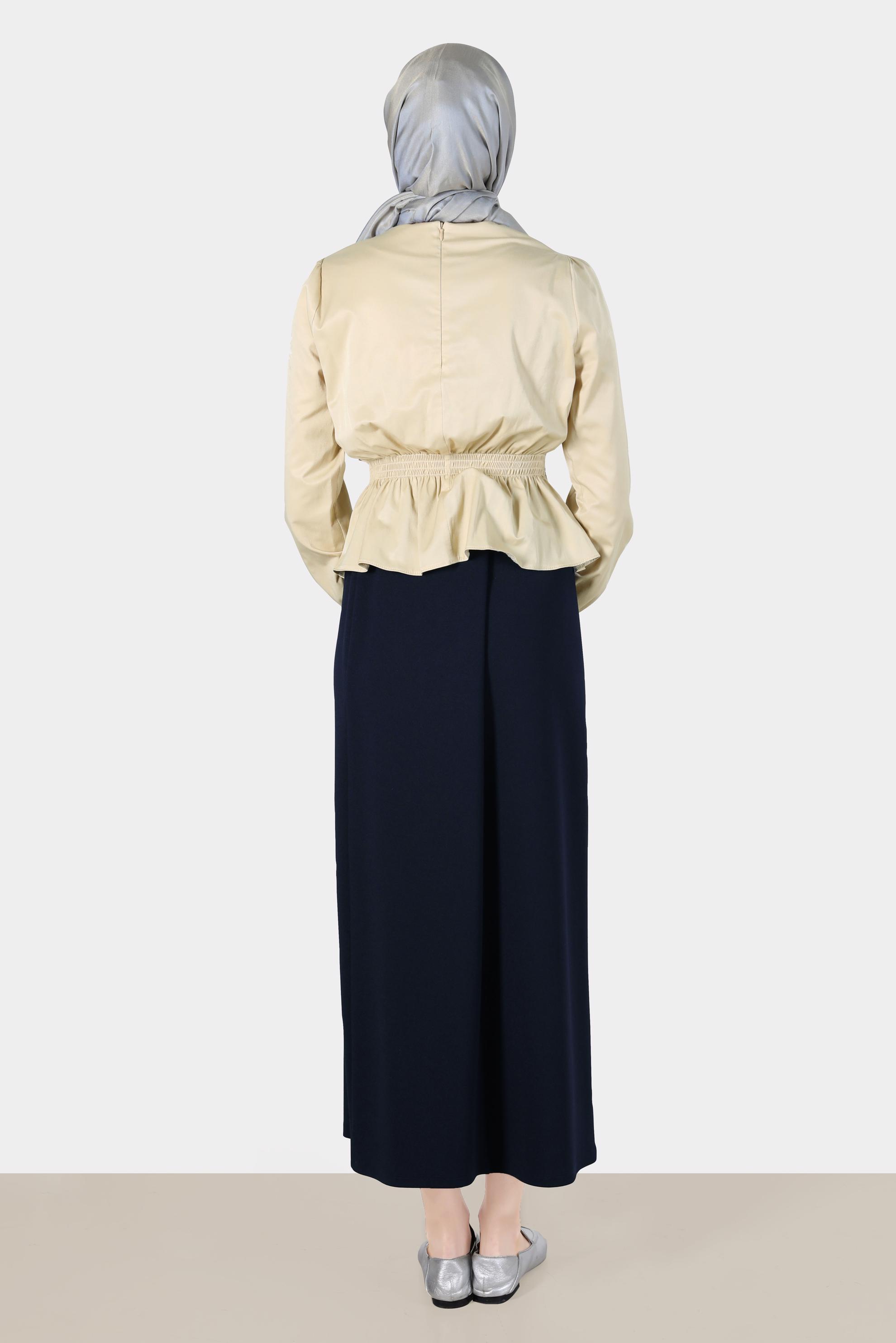 Hijab clothing SAND BLOUSE WITH ELASTIC CUFFS AND WAIST 42762