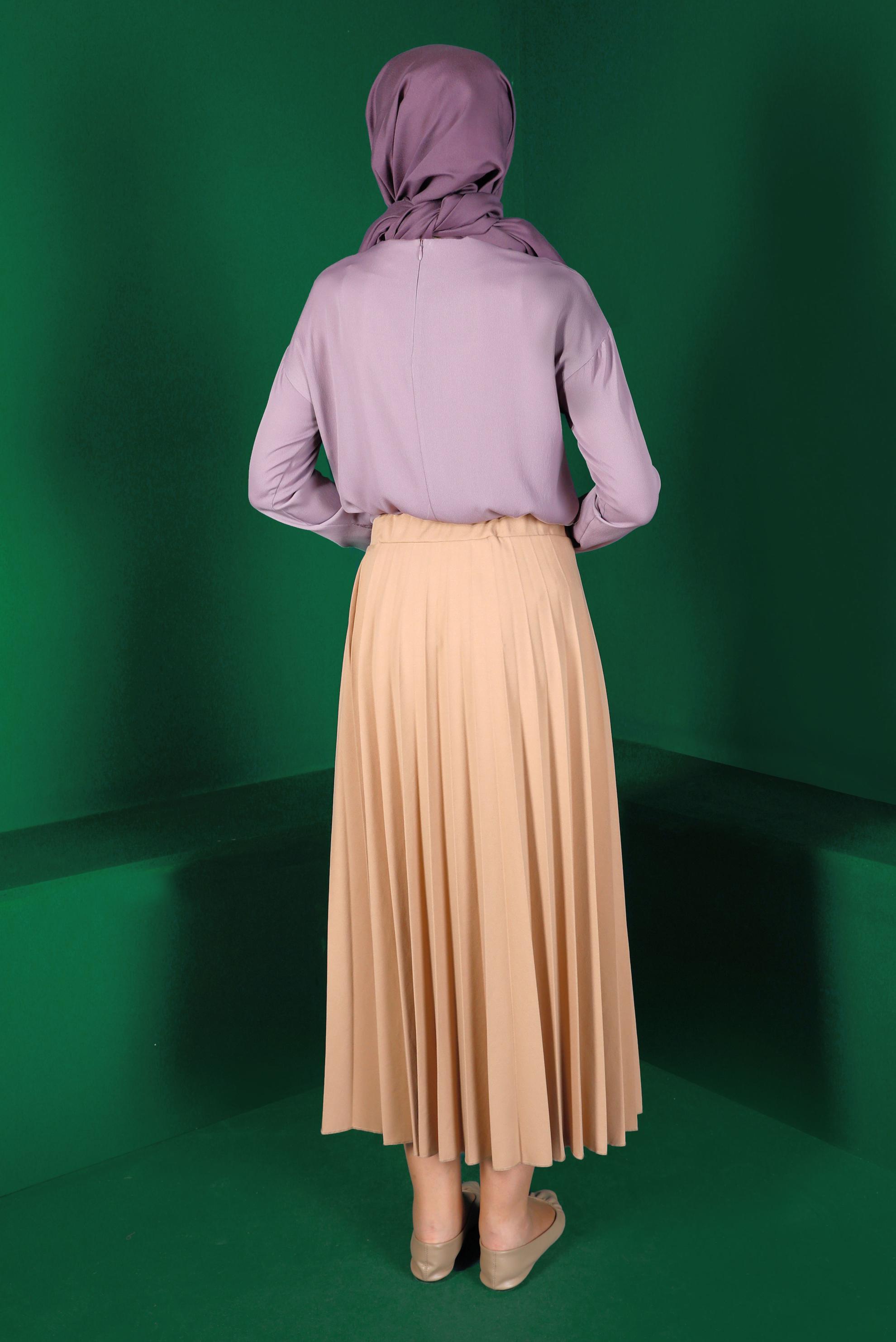 Tesettür giyim MOR BAĞLAMA DETAYLI BLUZ 42793 