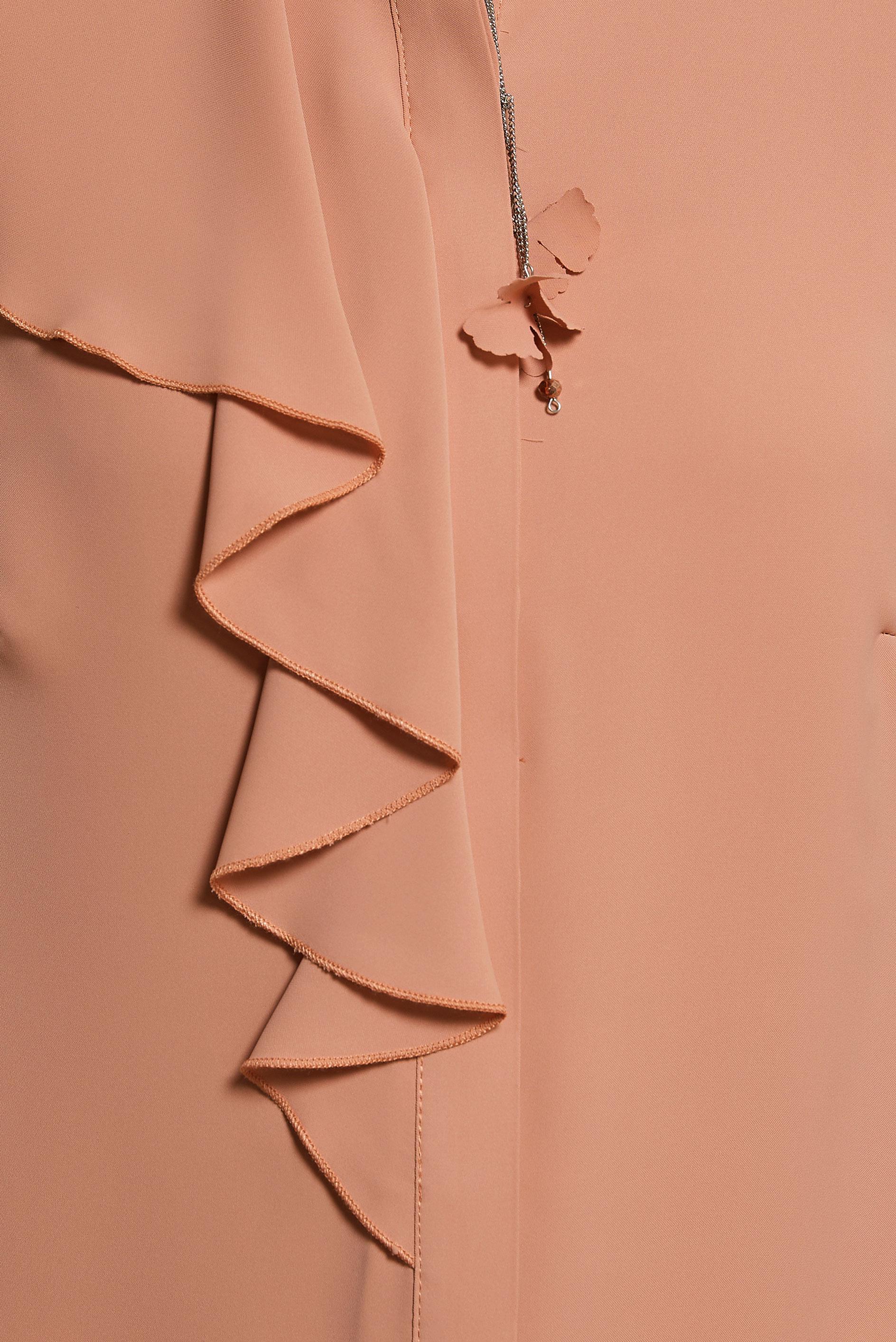 Tesettür giyim PEMBE VOLAN DETAYLI ÇİÇEK AKSESUARLI BLUZ 42794