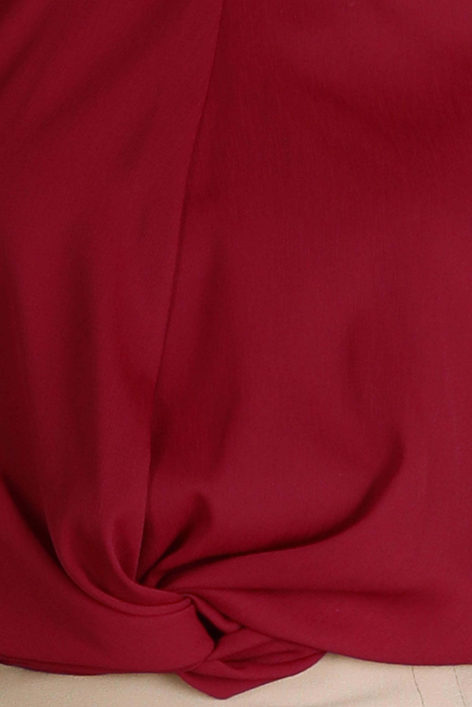 Tesettür giyim BORDO BAĞLAMA DETAYLI BLUZ 42805 