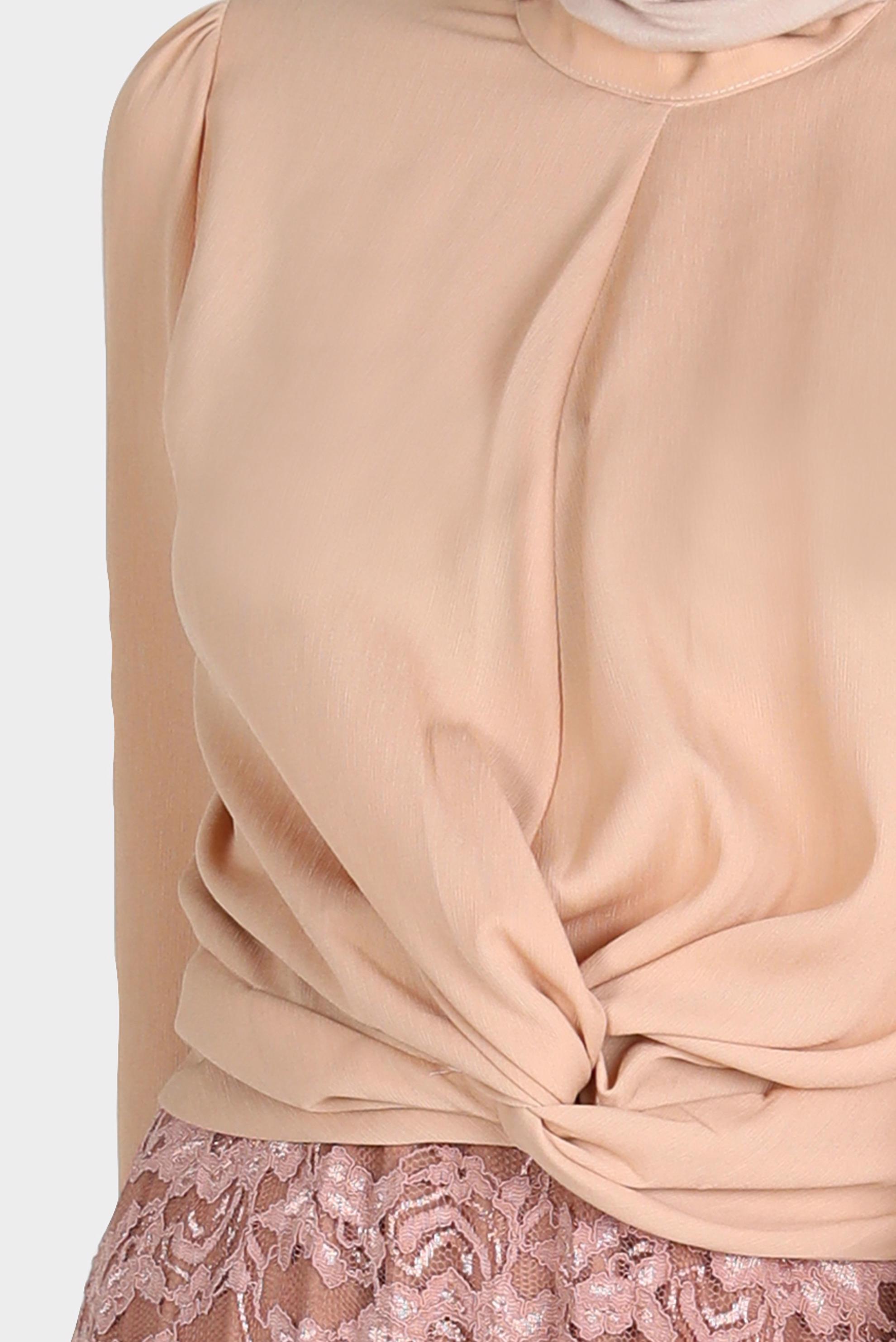 Tesettür giyim PUDRA BAĞLAMA DETAYLI BLUZ 42805 