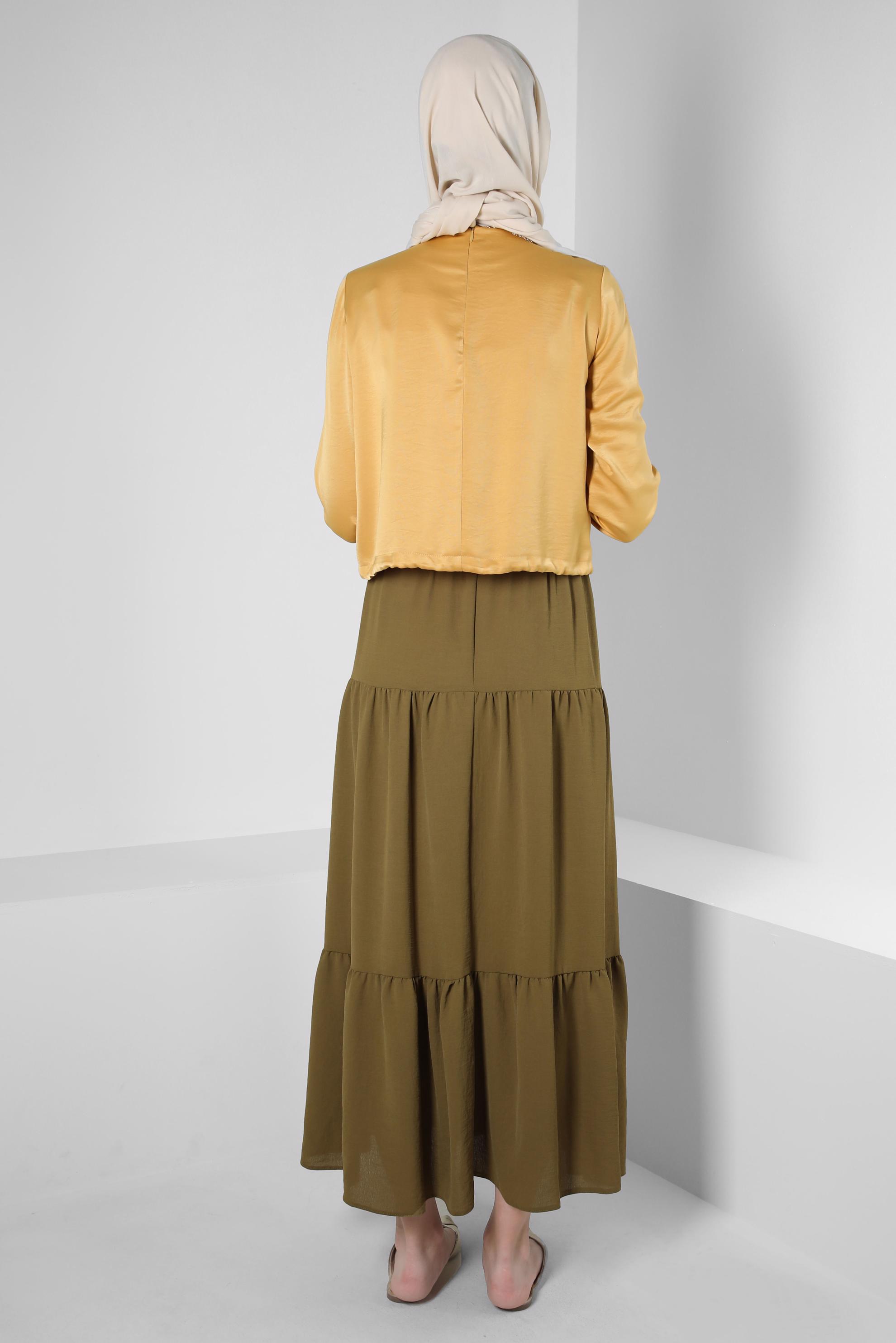 Tesettür giyim SARI CEPLİ AEROBIN BLUZ 42813 