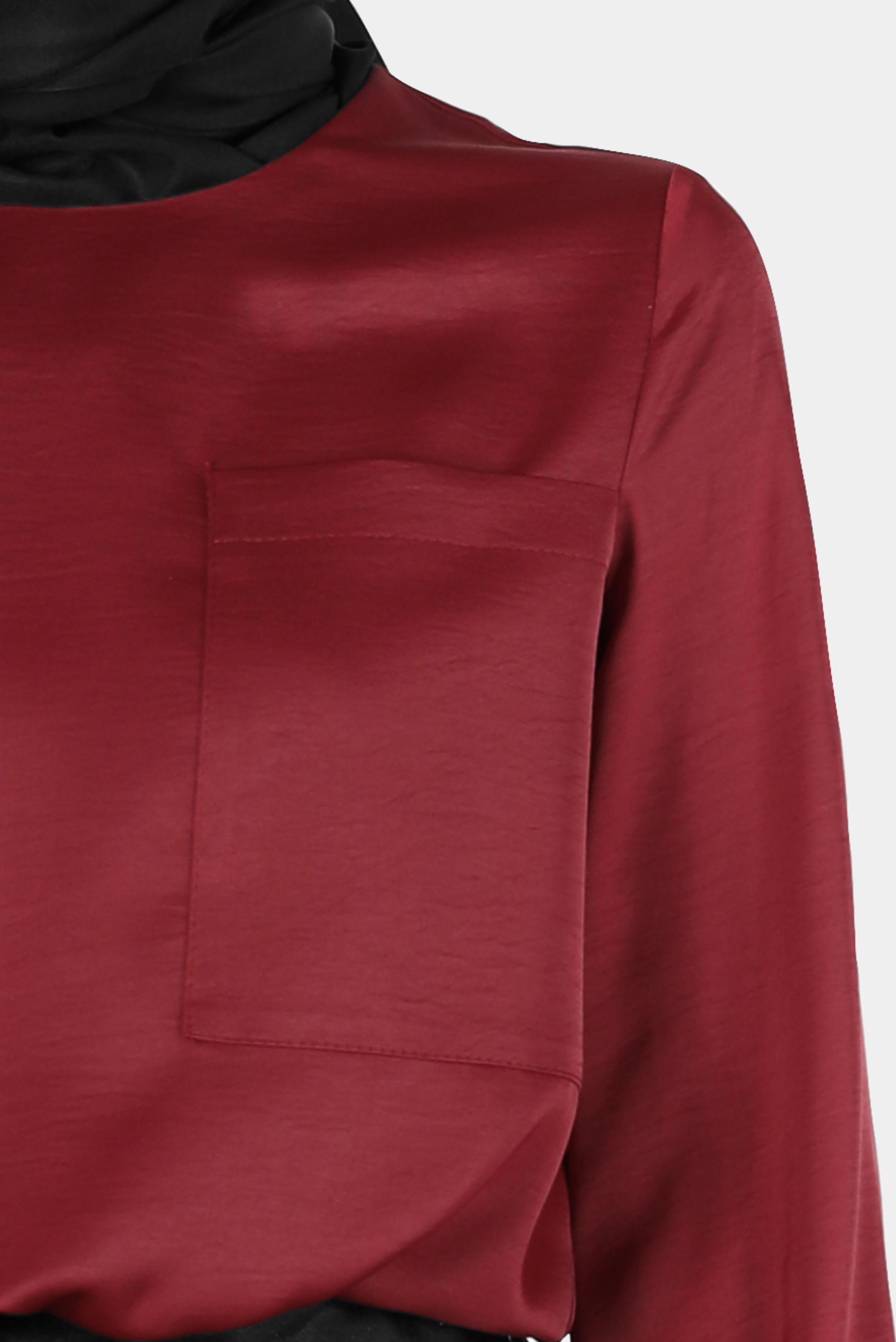 Tesettür giyim BORDO CEPLİ AEROBIN BLUZ 42813 