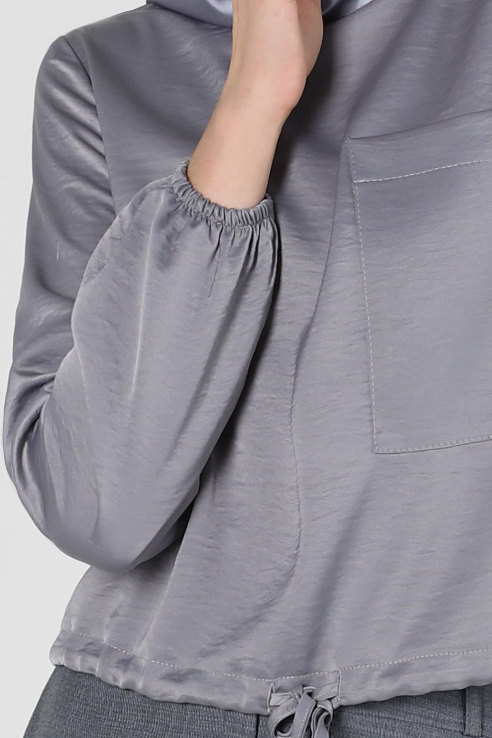 Tesettür giyim GRİ CEPLİ AEROBIN BLUZ 42813 