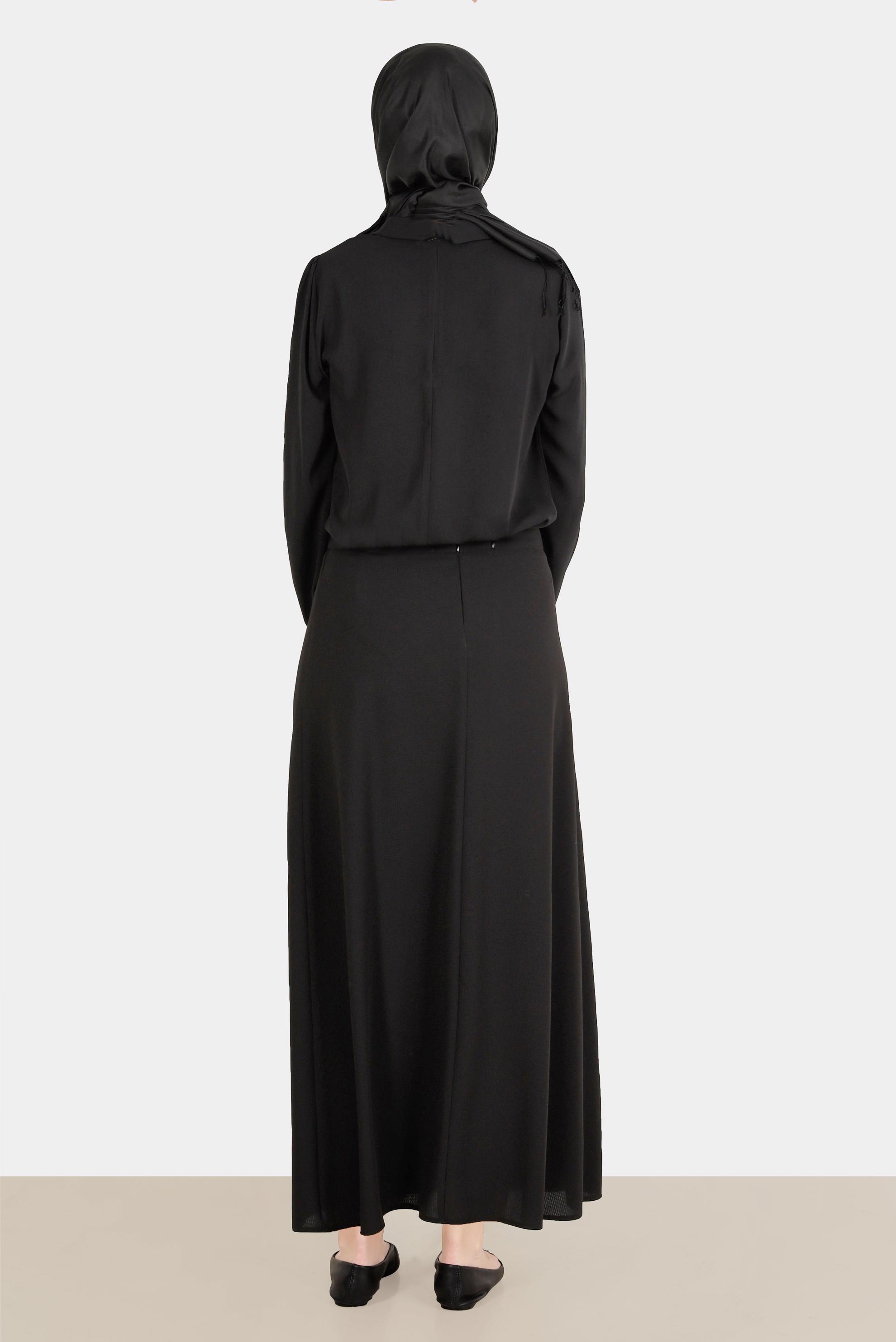 Hijab clothing BLACK BROOCH DETAIL BLOUSE 42830 