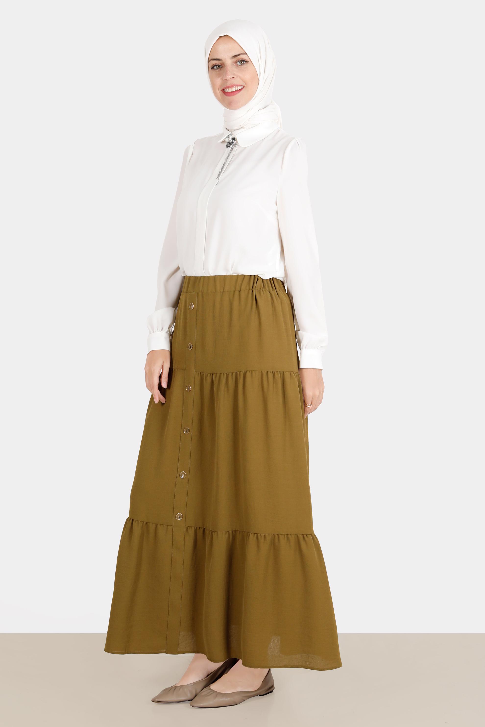 Hijab clothing WHITE BROOCH DETAIL BLOUSE 42830 