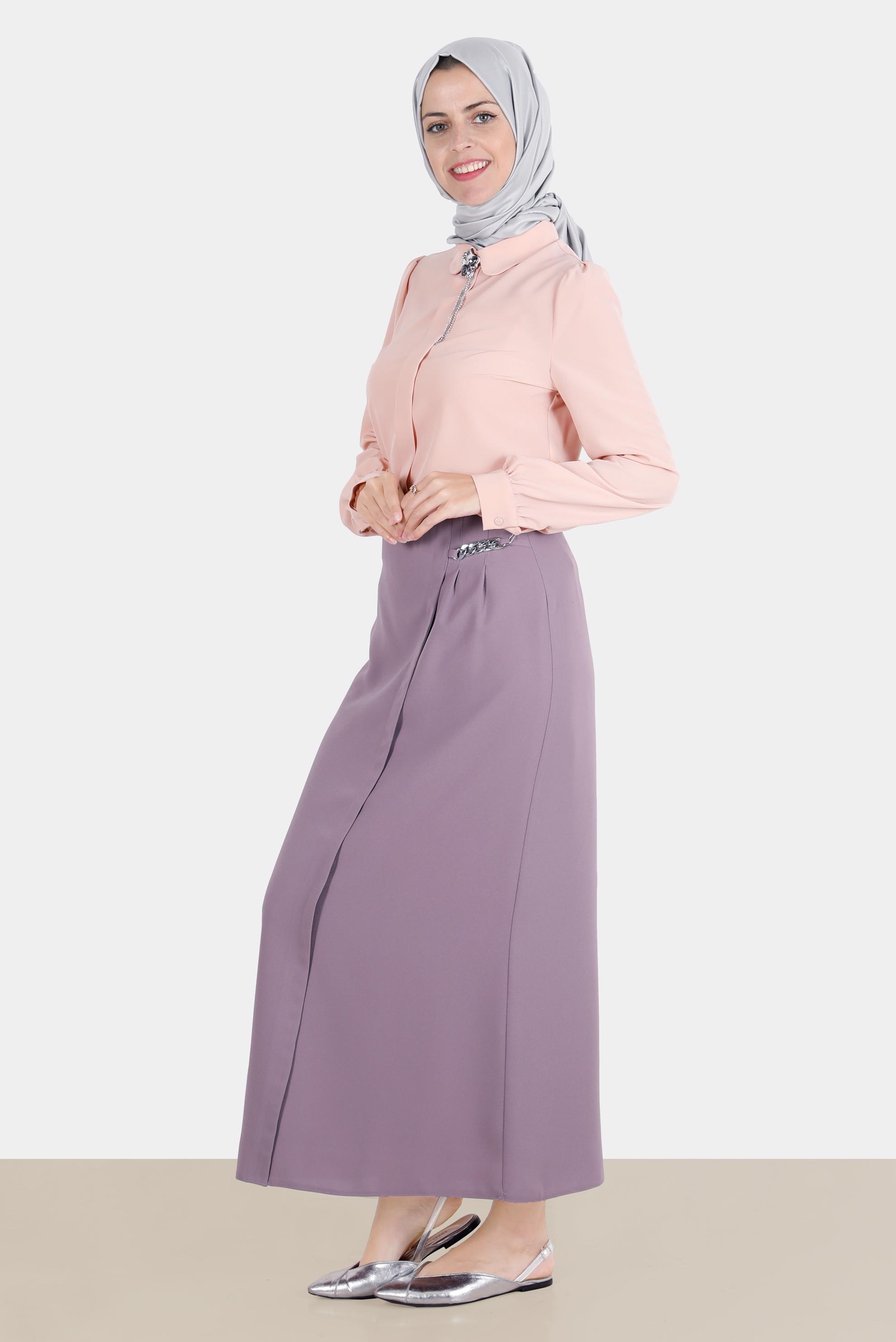 Hijab clothing POWDER BROOCH DETAIL BLOUSE 42830 