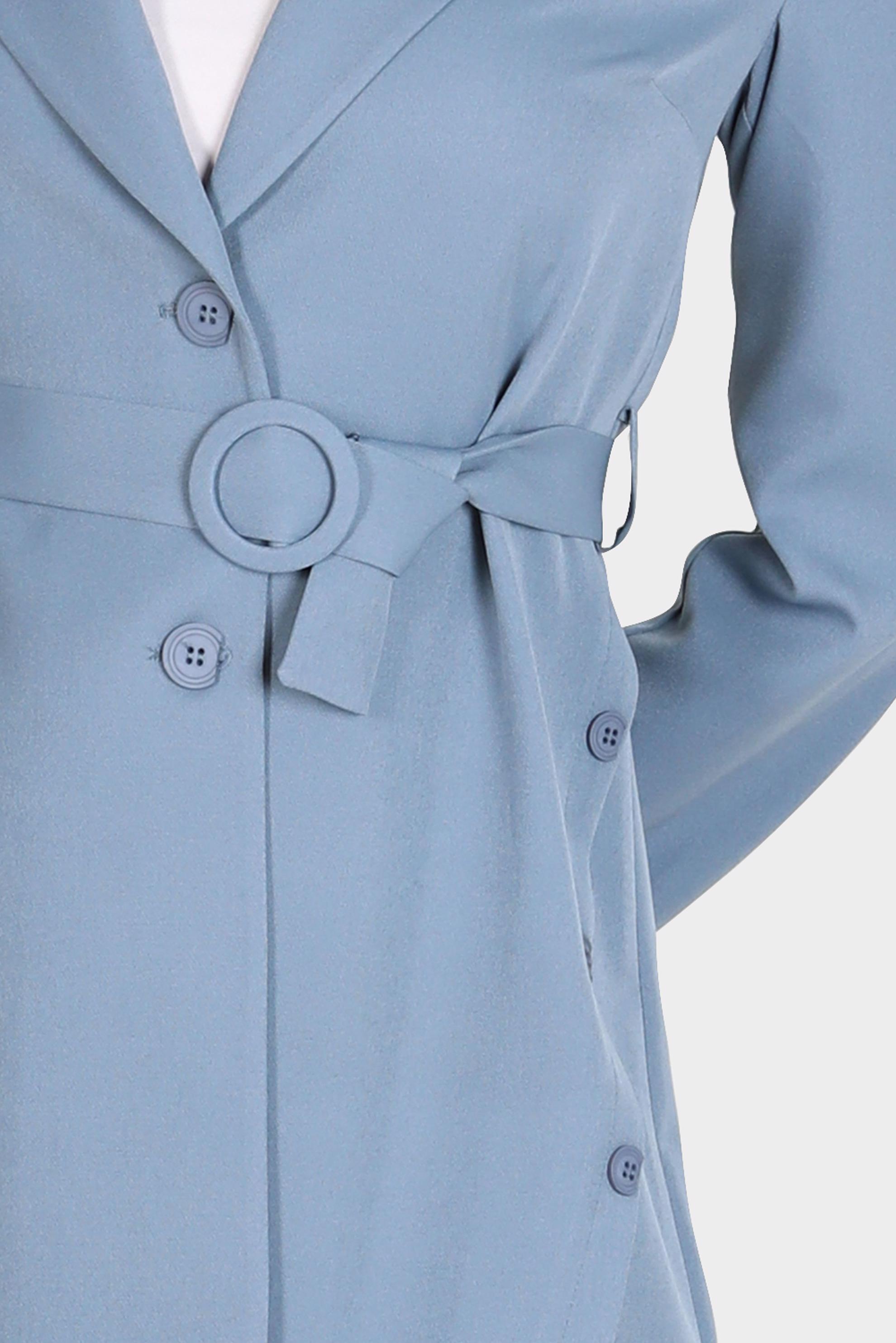 Tesettür giyim MAVİ KUŞAKLI DÜĞME DETAYLI CEKET 42812