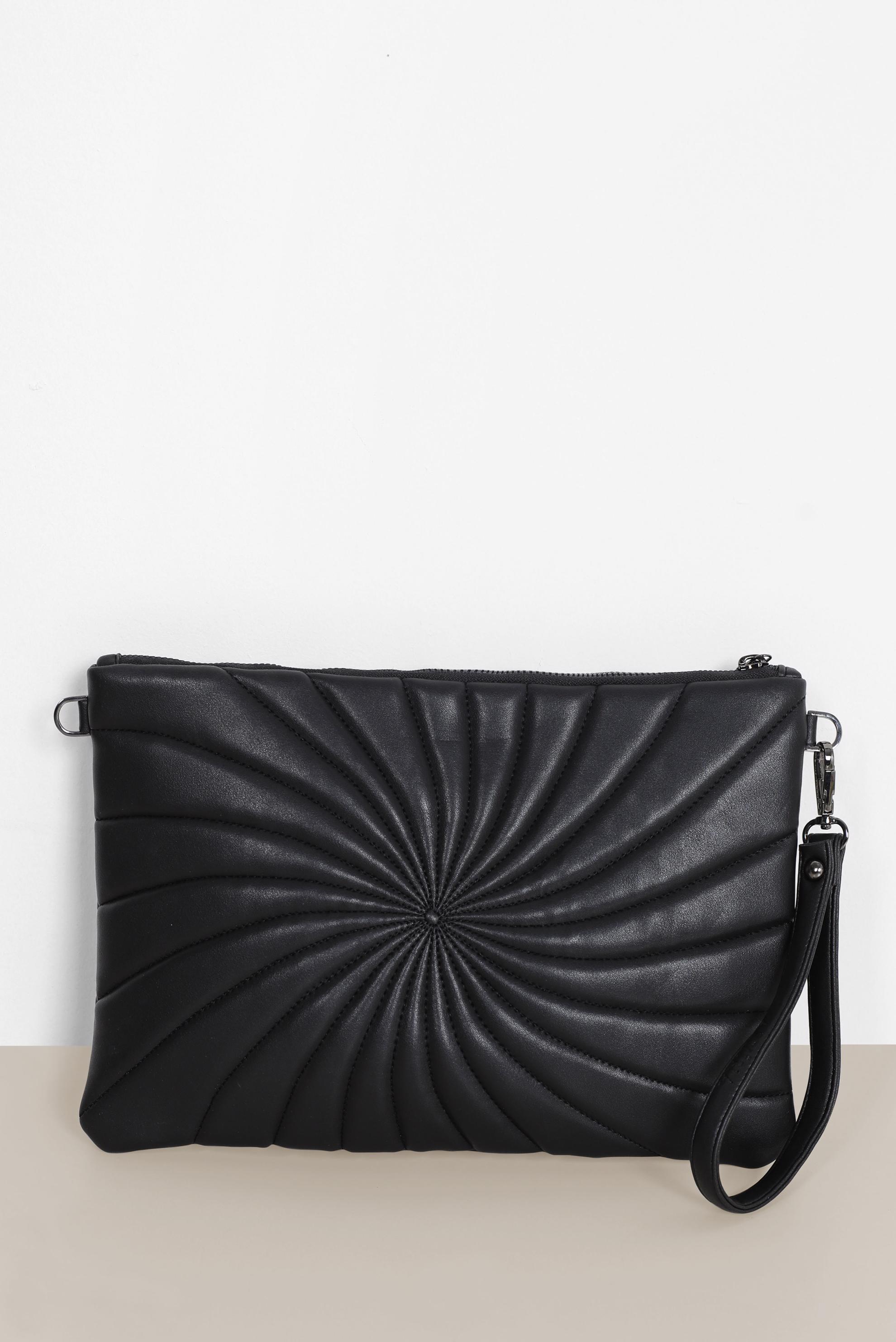 Tesettür giyim SİYAH ALVİNA DESENLİ DİKİŞ DETAYLI ÇANTA 082