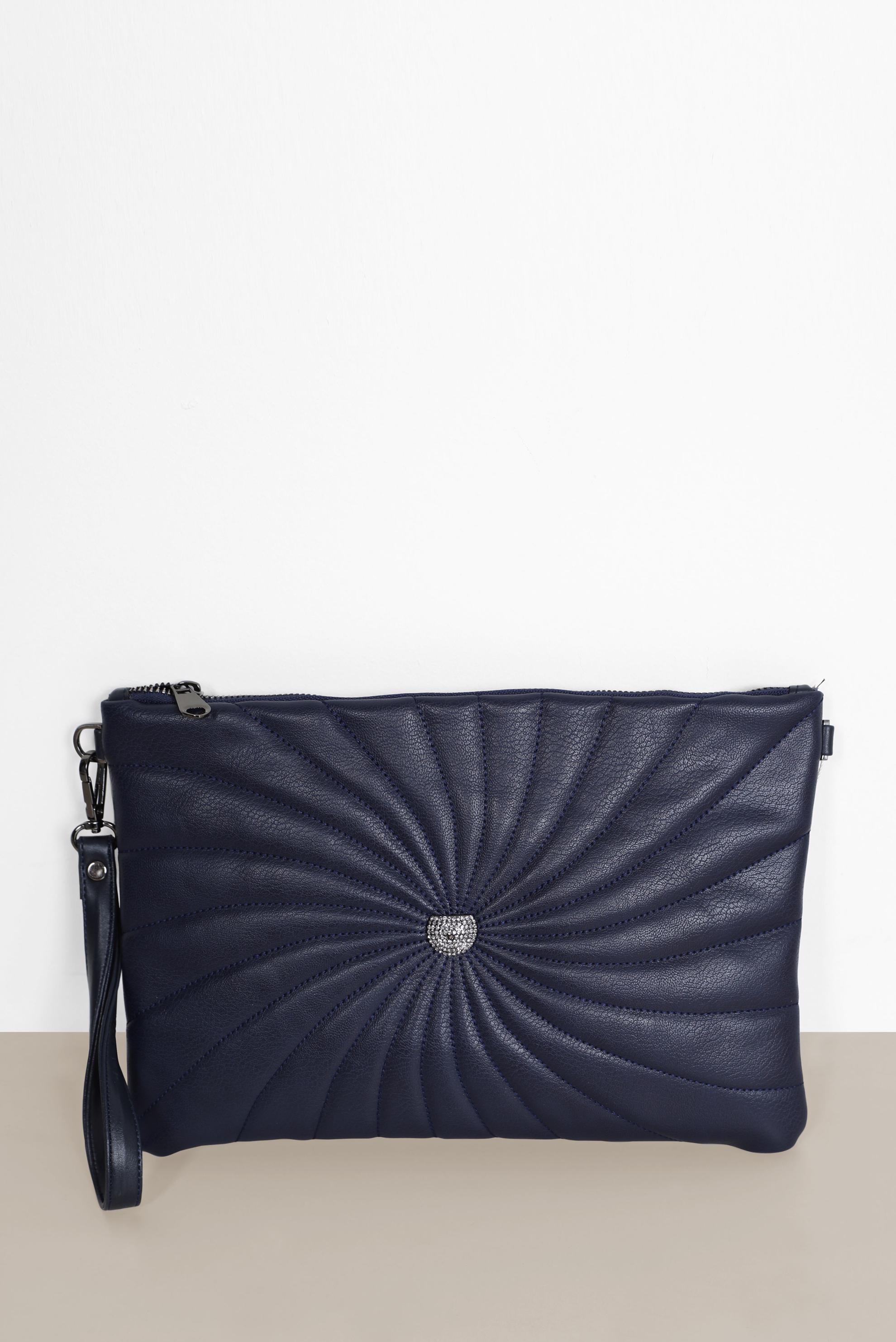 Tesettür giyim LACİVERT ALVİNA DESENLİ DİKİŞ DETAYLI ÇANTA 082