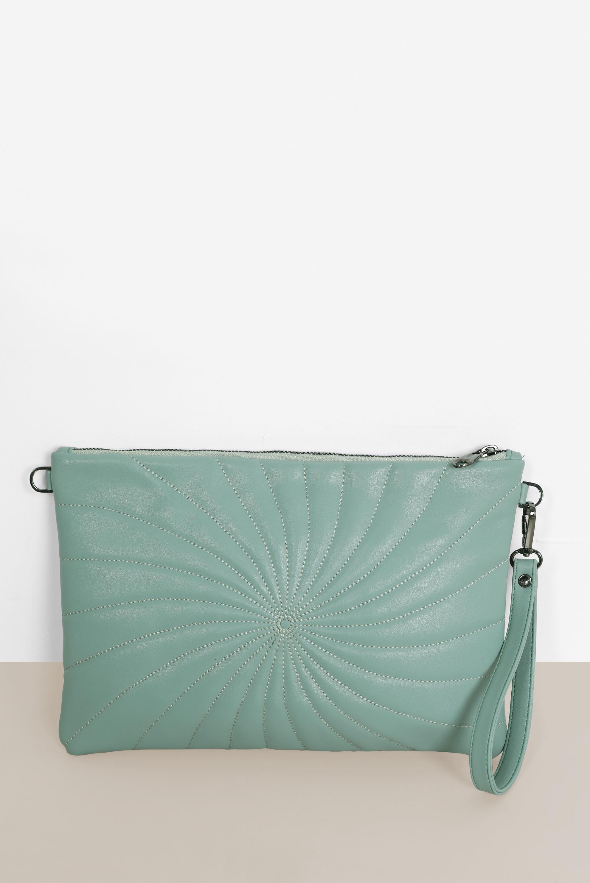 Hijab clothing GREEN PATTERNED STITCH DETAIL BAG 082 