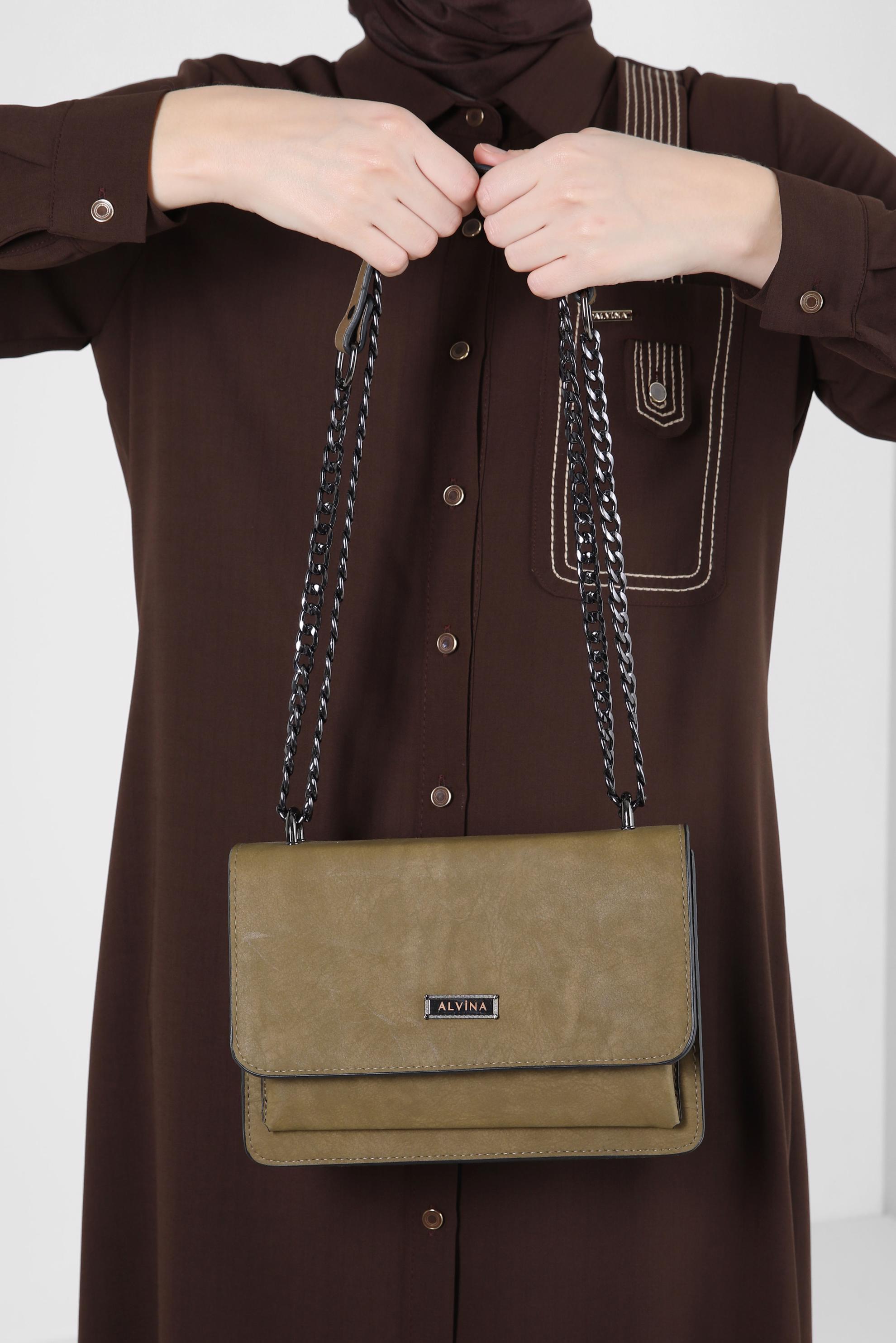 Tesettür giyim HAKİ ALVİNA ÇANTA 1775 