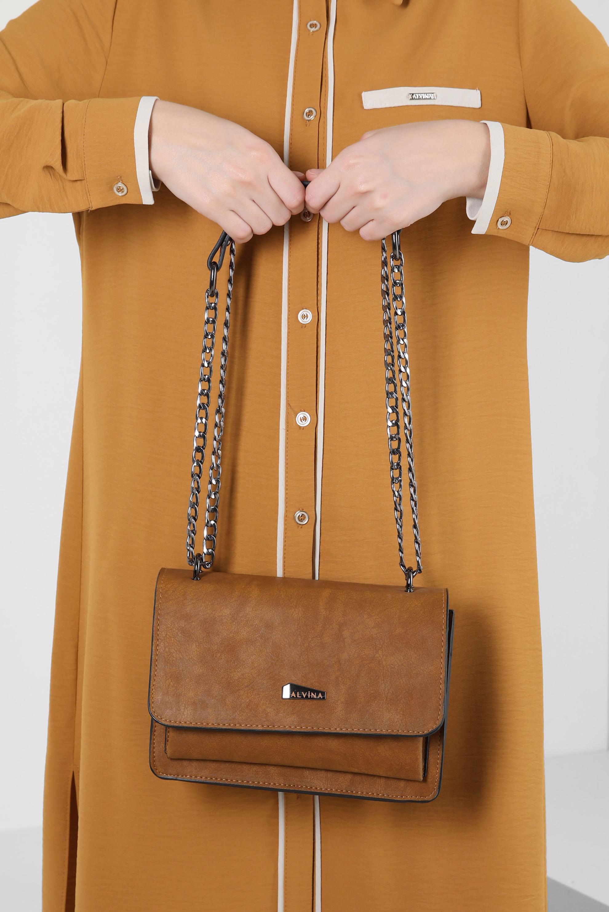 Tesettür giyim TABA ALVİNA ÇANTA 1775 