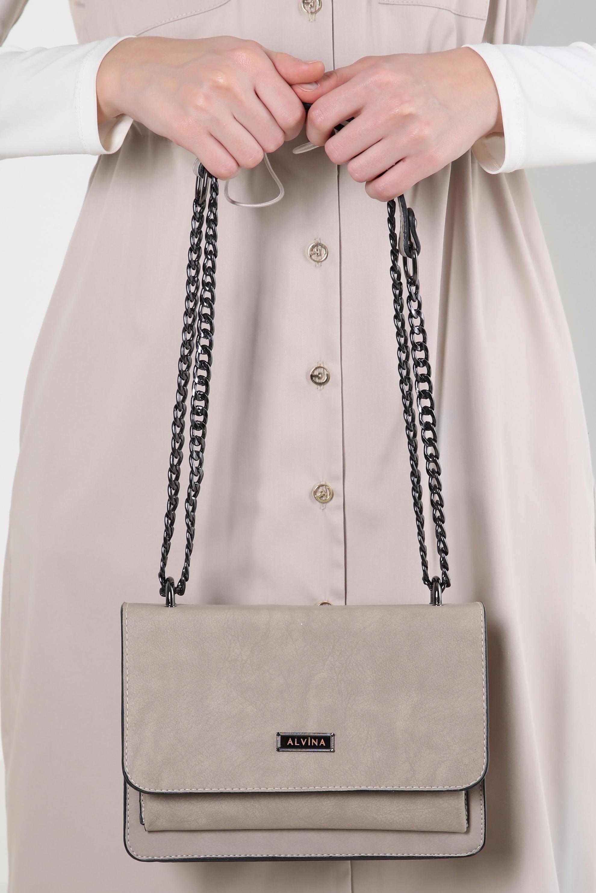 Tesettür giyim VİZON ALVİNA ÇANTA 1775 