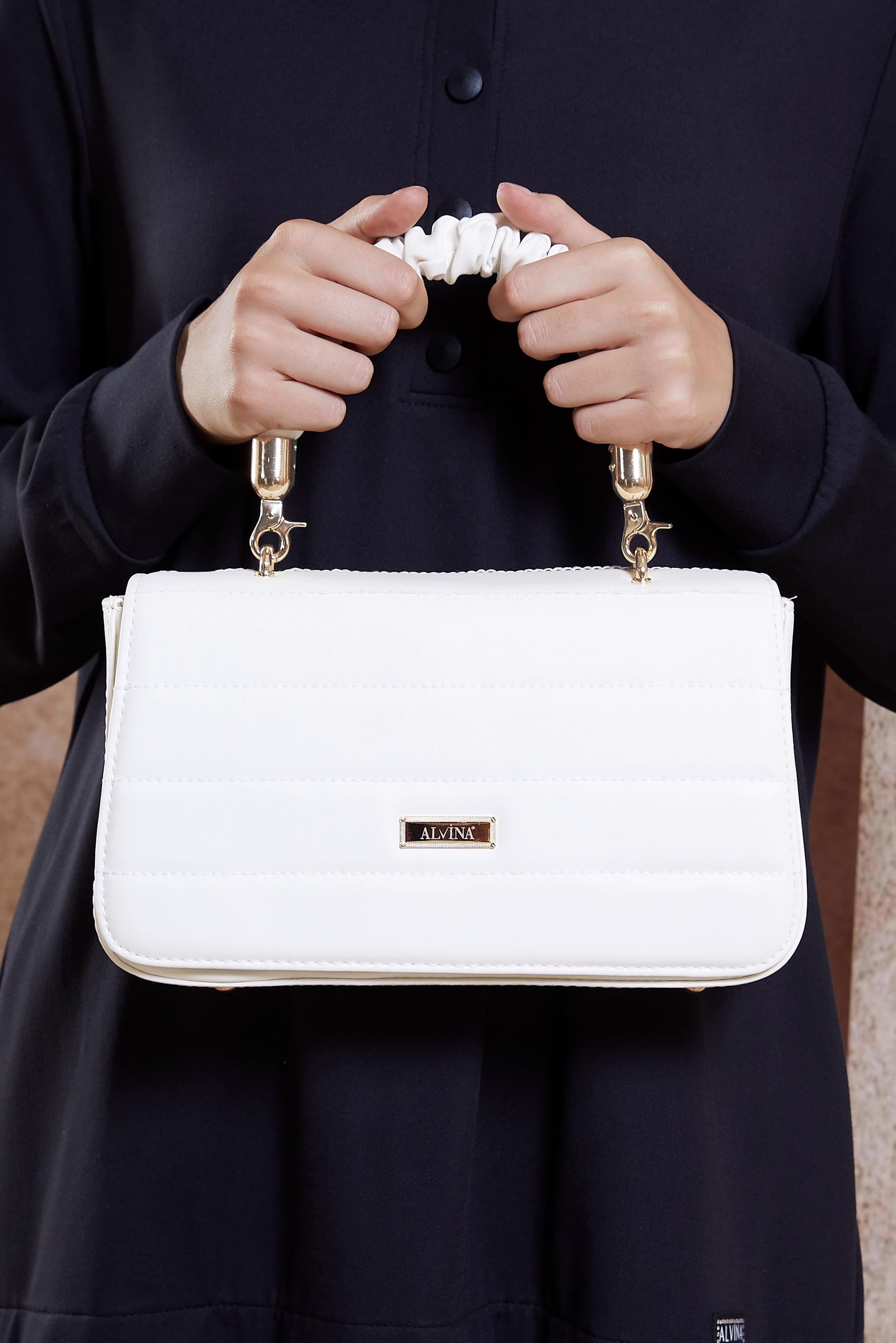 Tesettür giyim BEYAZ ALVİNA ÇANTA 2029