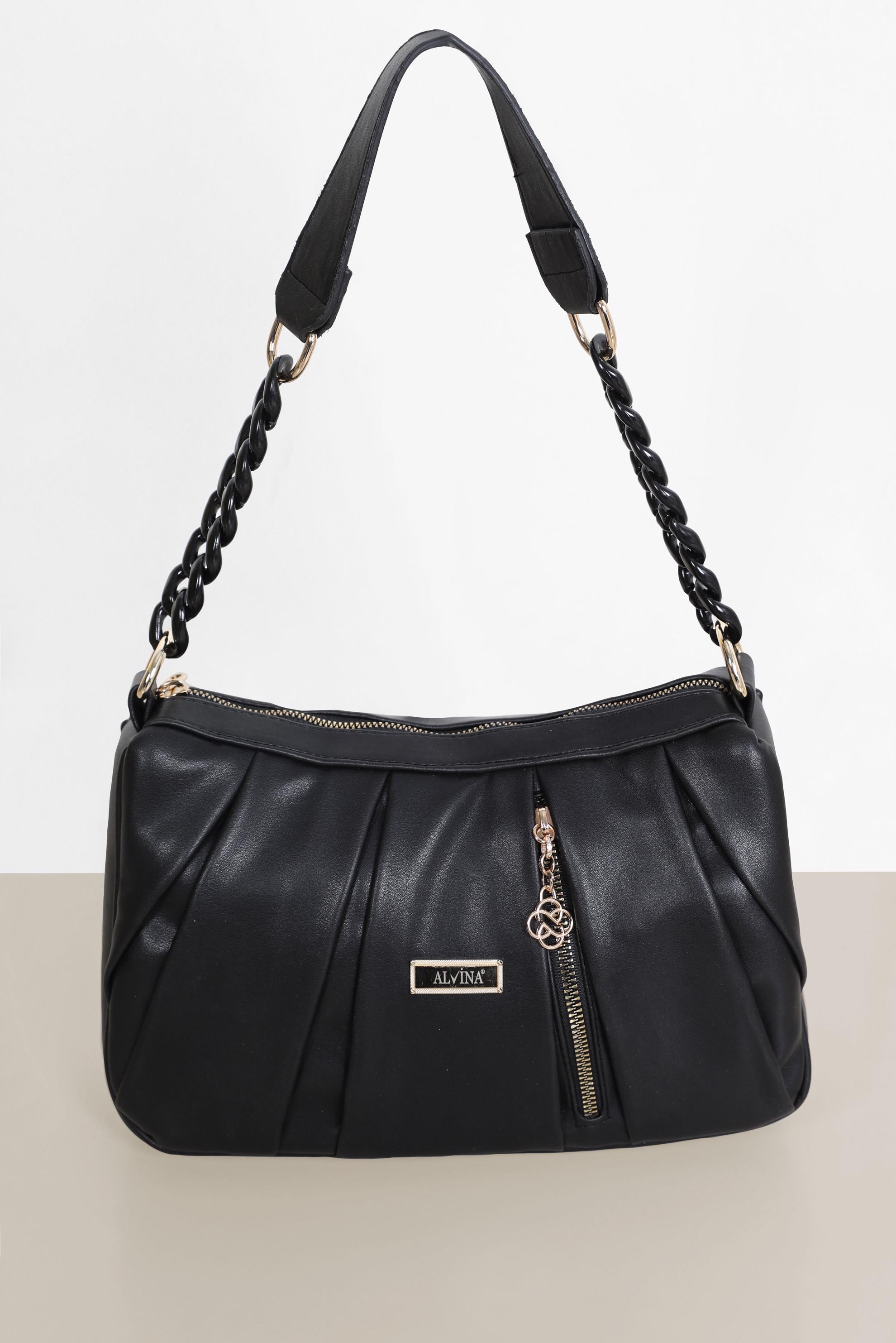 Tesettür giyim SİYAH ALVİNA FERMUARLI ZİNCİR ASKILI ÇANTA 2044 