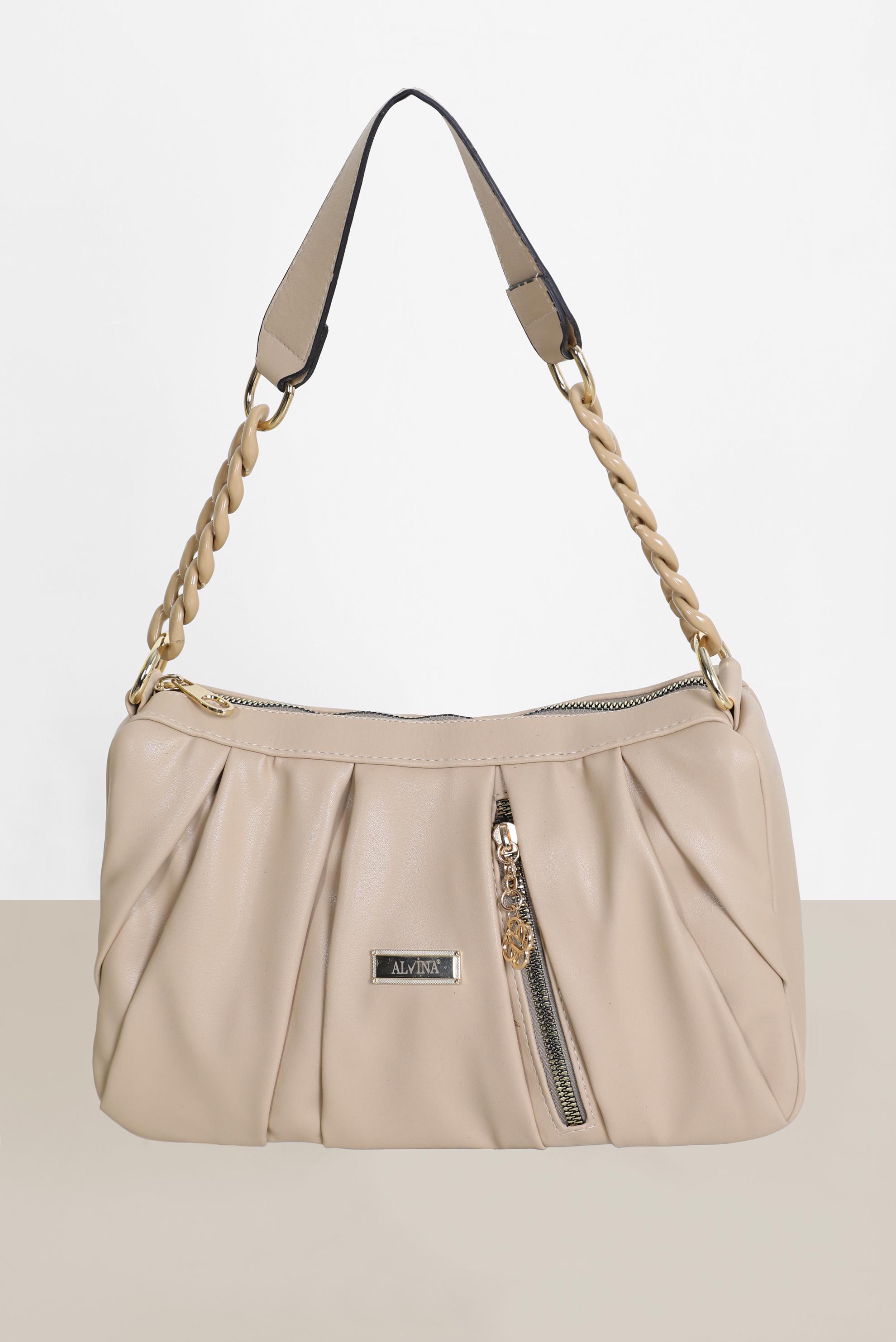 Tesettür giyim VİZON ALVİNA FERMUARLI ZİNCİR ASKILI ÇANTA 2044 