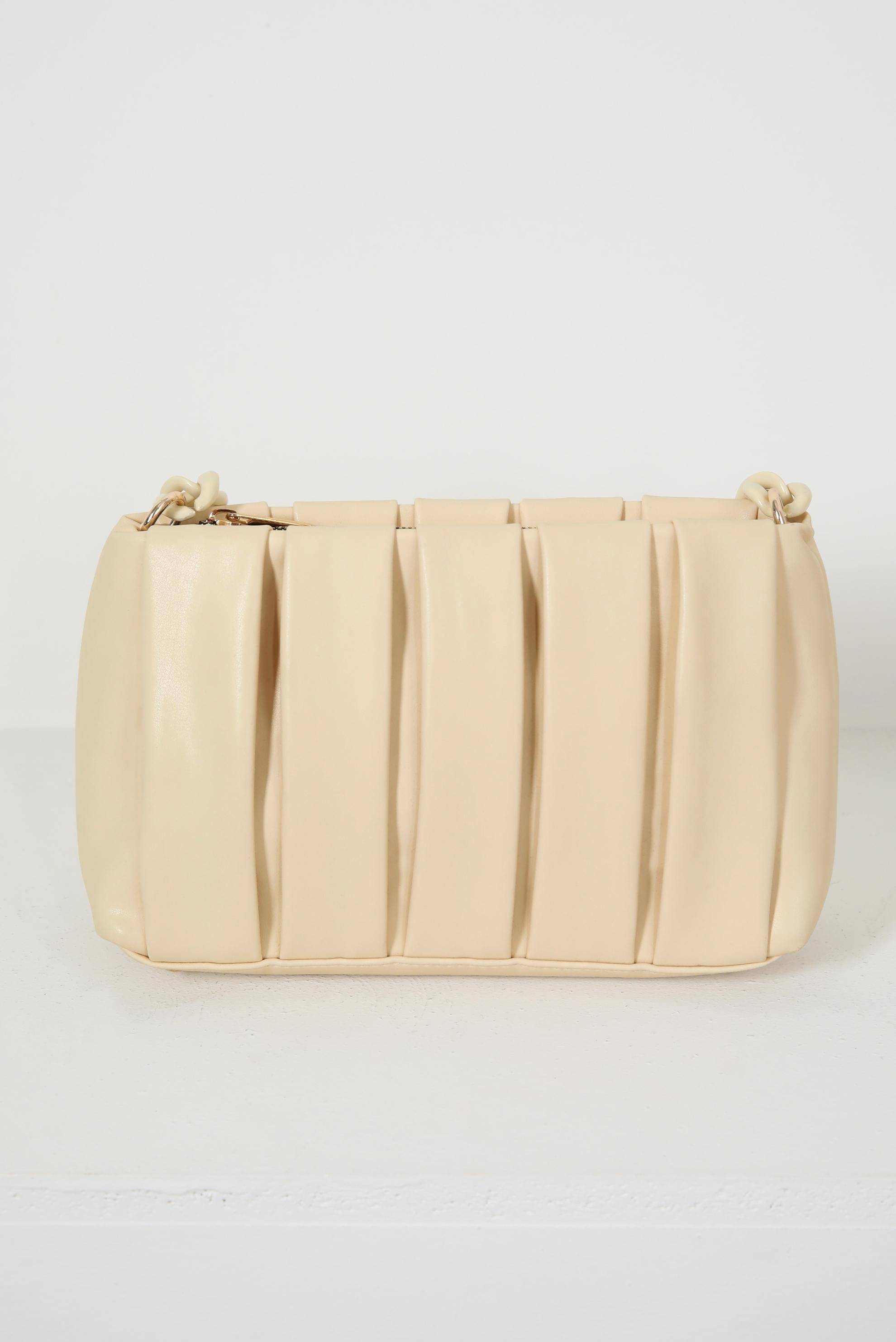 Tesettür giyim BEJ ALVİNA PİLE DETAYLI ZİNCİR ASKILI ÇANTA 2047 