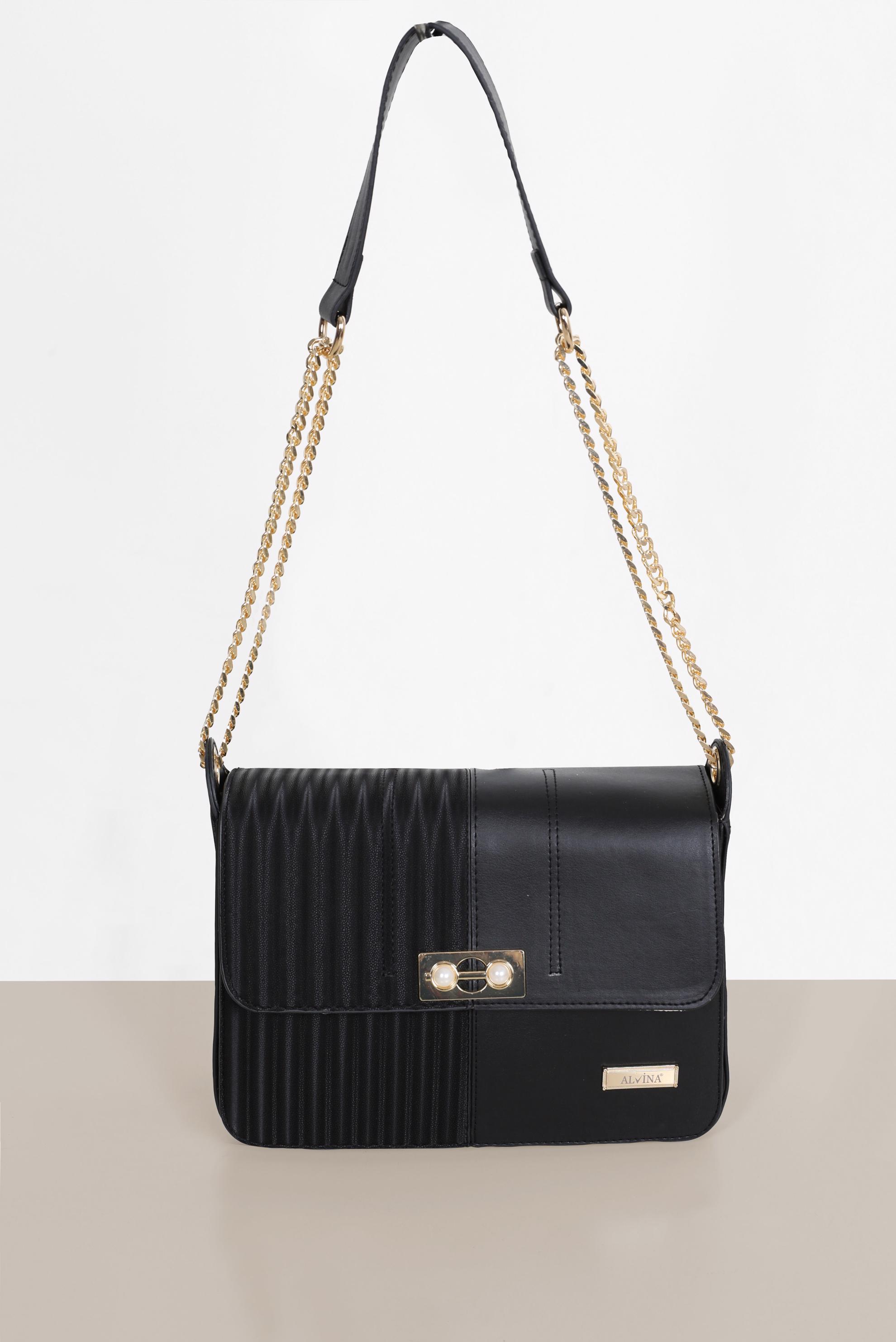 Tesettür giyim SİYAH ALVİNA ZİNCİR DETAYLI ÇANTA 2081