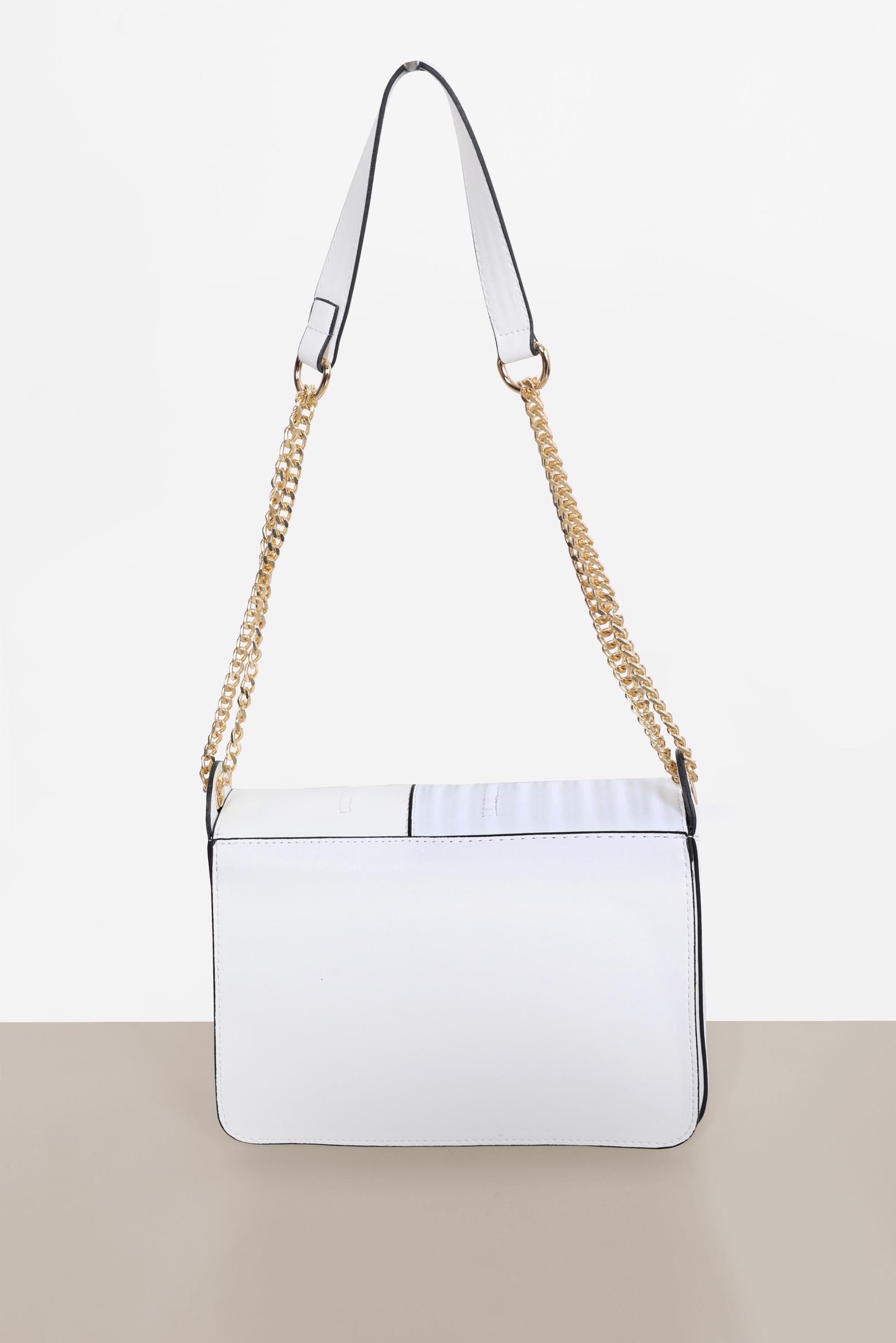 Tesettür giyim BEYAZ ALVİNA ZİNCİR DETAYLI ÇANTA 2081