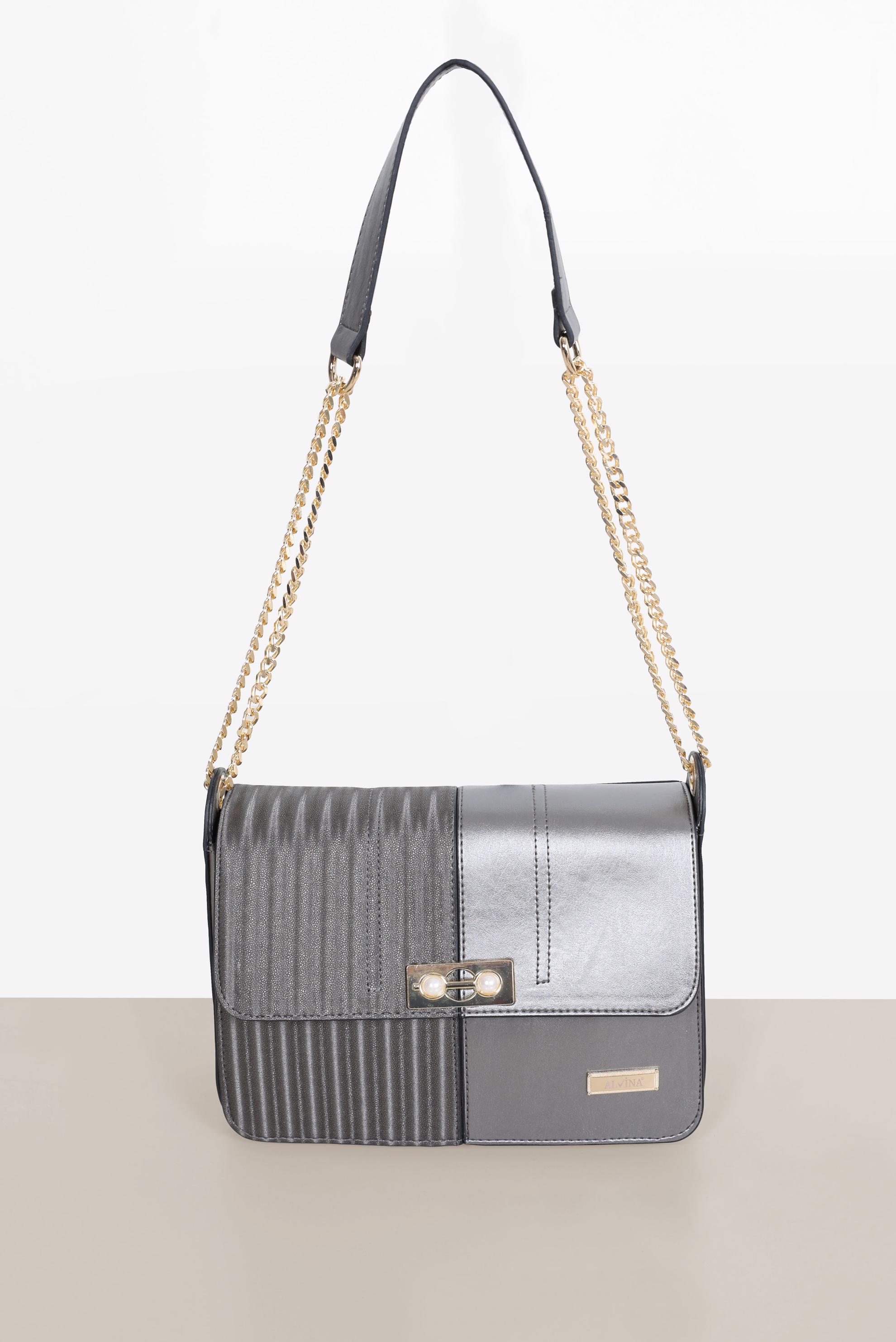 Tesettür giyim BEJ ALVİNA ZİNCİR DETAYLI ÇANTA 2081