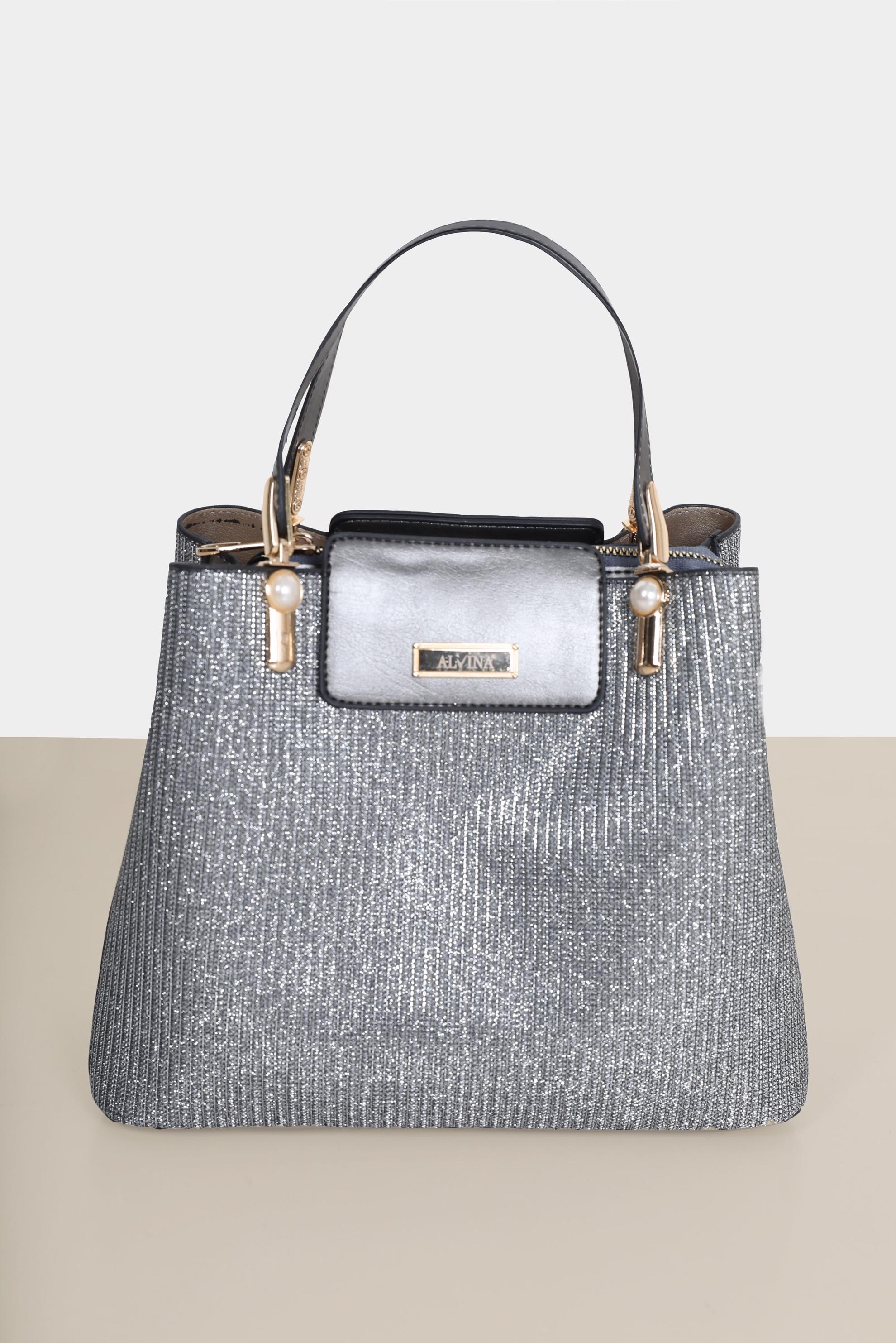 Tesettür giyim BEJ ALVİNA PARLAK KUMAŞLI TOTE ÇANTA 2215 