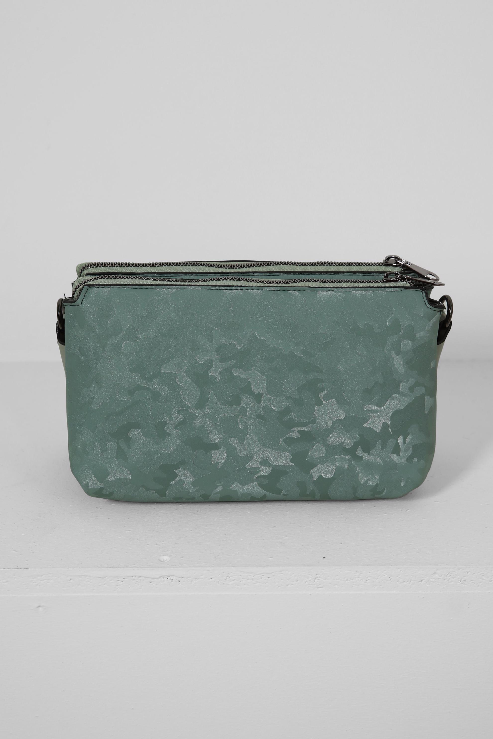 Tesettür giyim YEŞİL ALVİNA FERMUARLI DESENLİ ÇANTA 5125