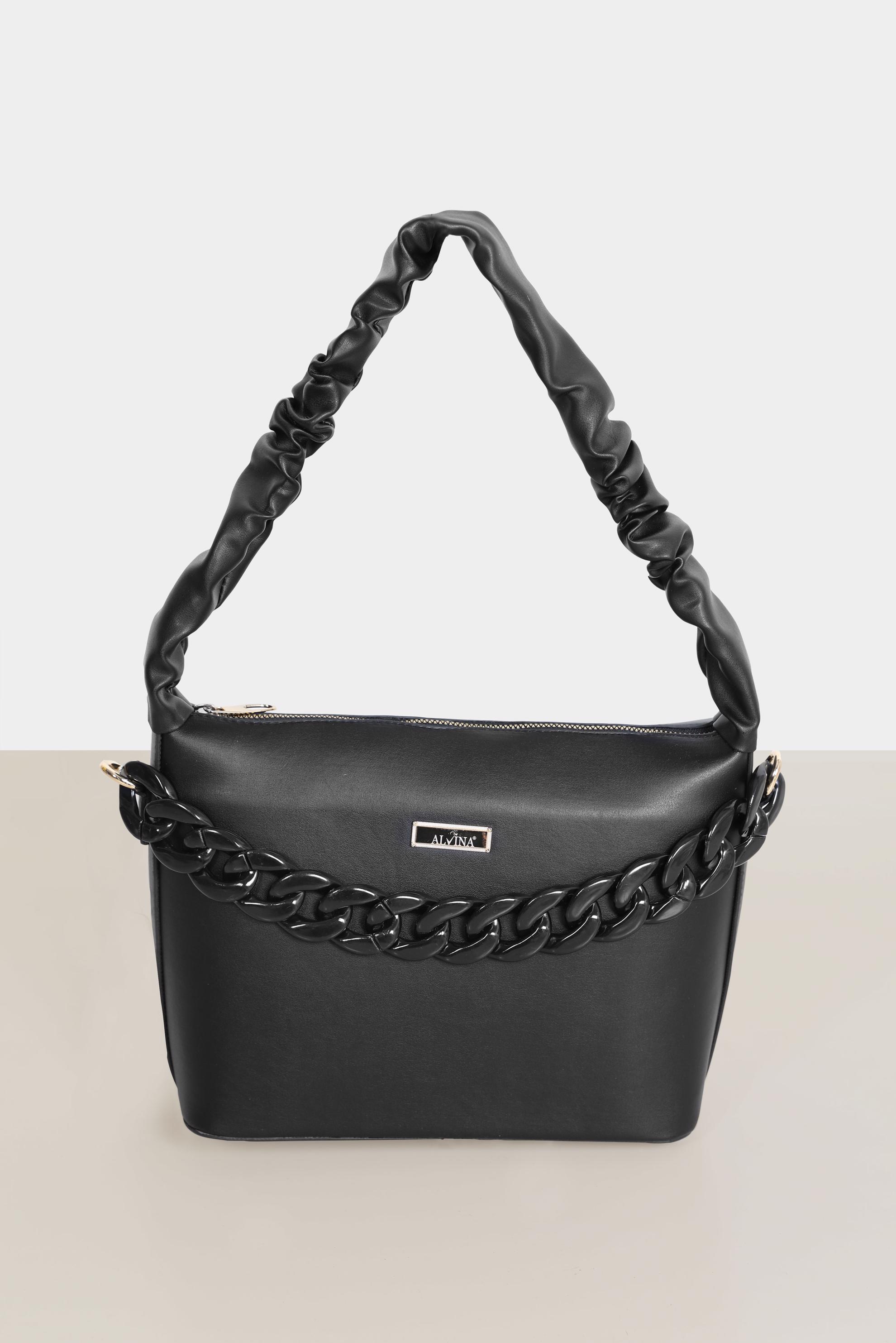 Tesettür giyim SİYAH ALVİNA ZİNCİR DETAYLI ÇANTA 6005 