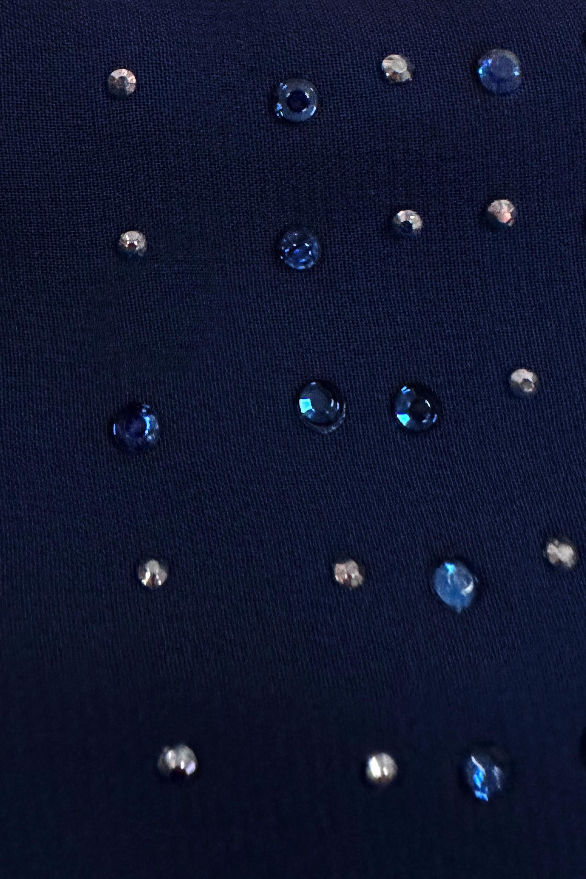 Tesettür giyim LACİVERT TAŞ BASKILI BİSİKLET YAKA ELBİSE 20222