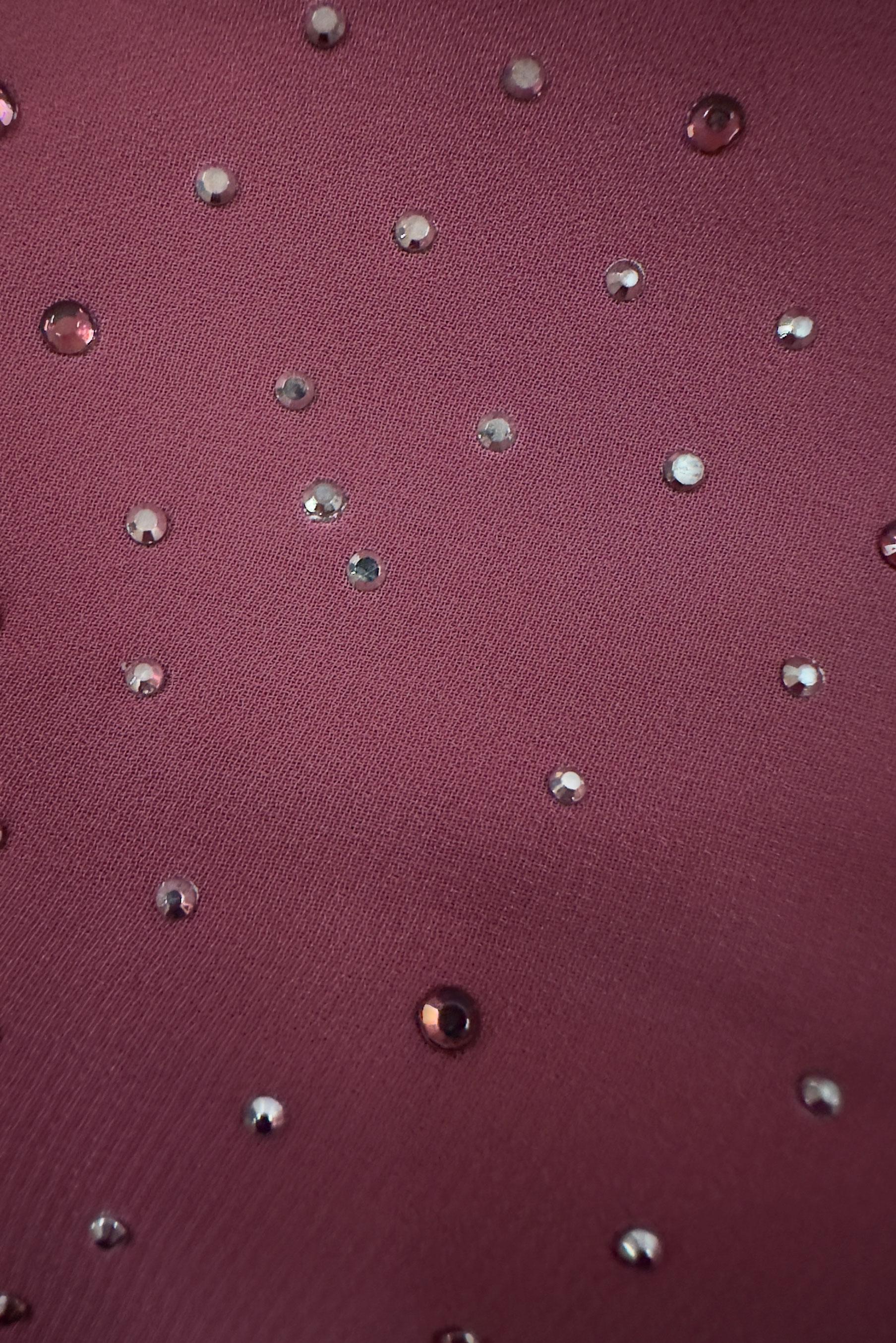 Tesettür giyim PEMBE TAŞ BASKILI BİSİKLET YAKA ELBİSE 20222