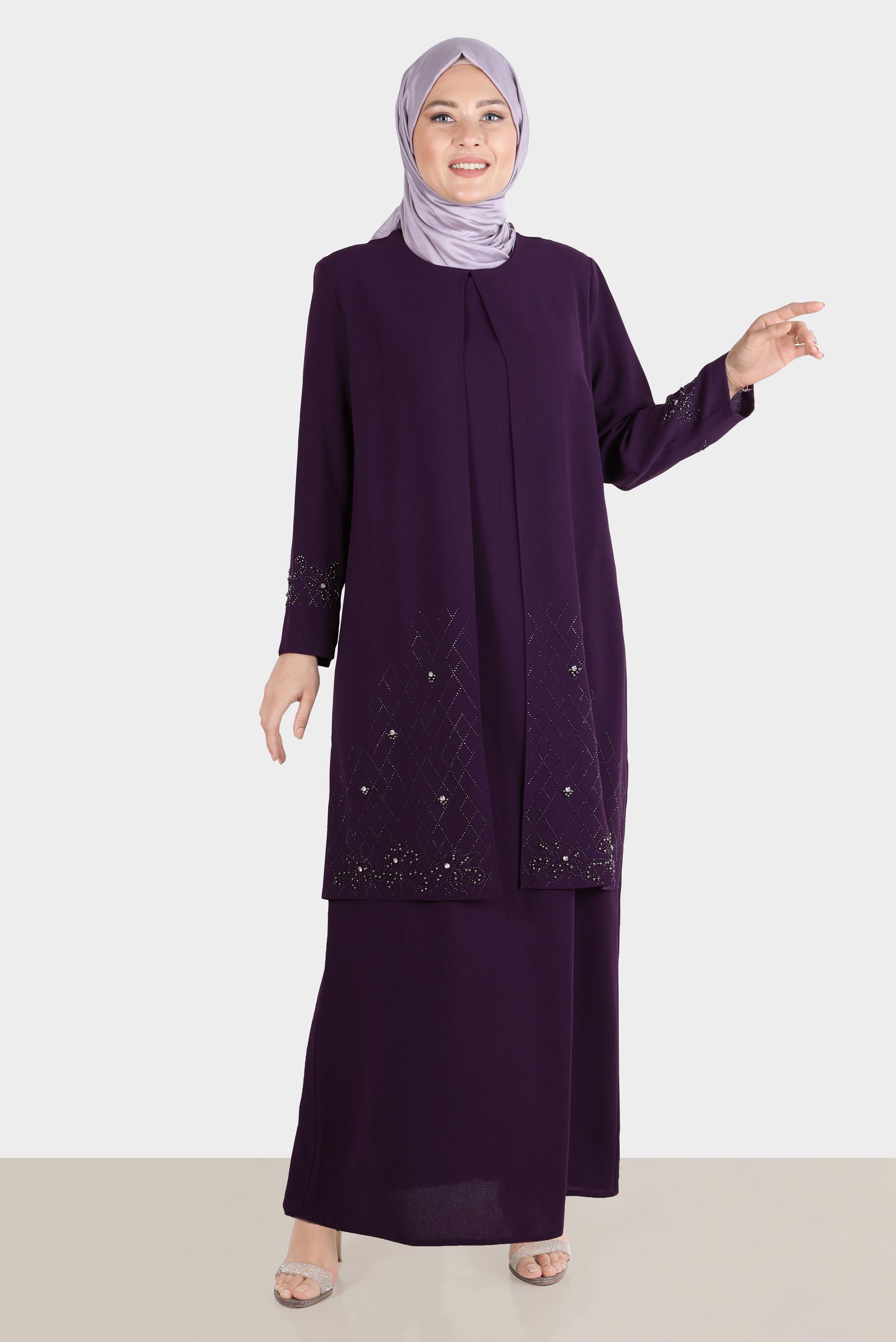 Hijab clothing DAMSON GEM EMBROIDERED CREPE DRESS 20224