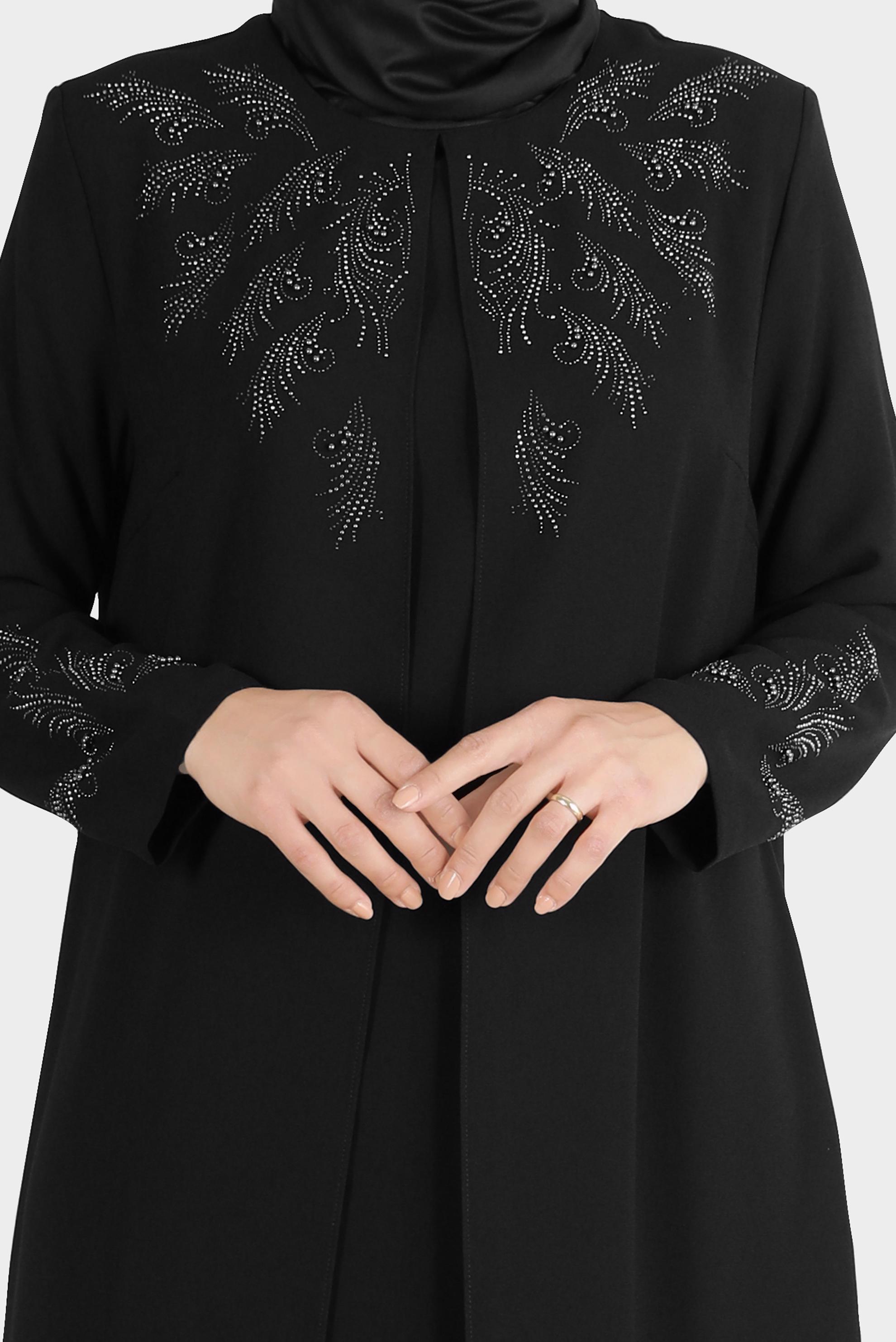 Hijab clothing BLACK GEM DETAIL CREPE DRESS 20225 