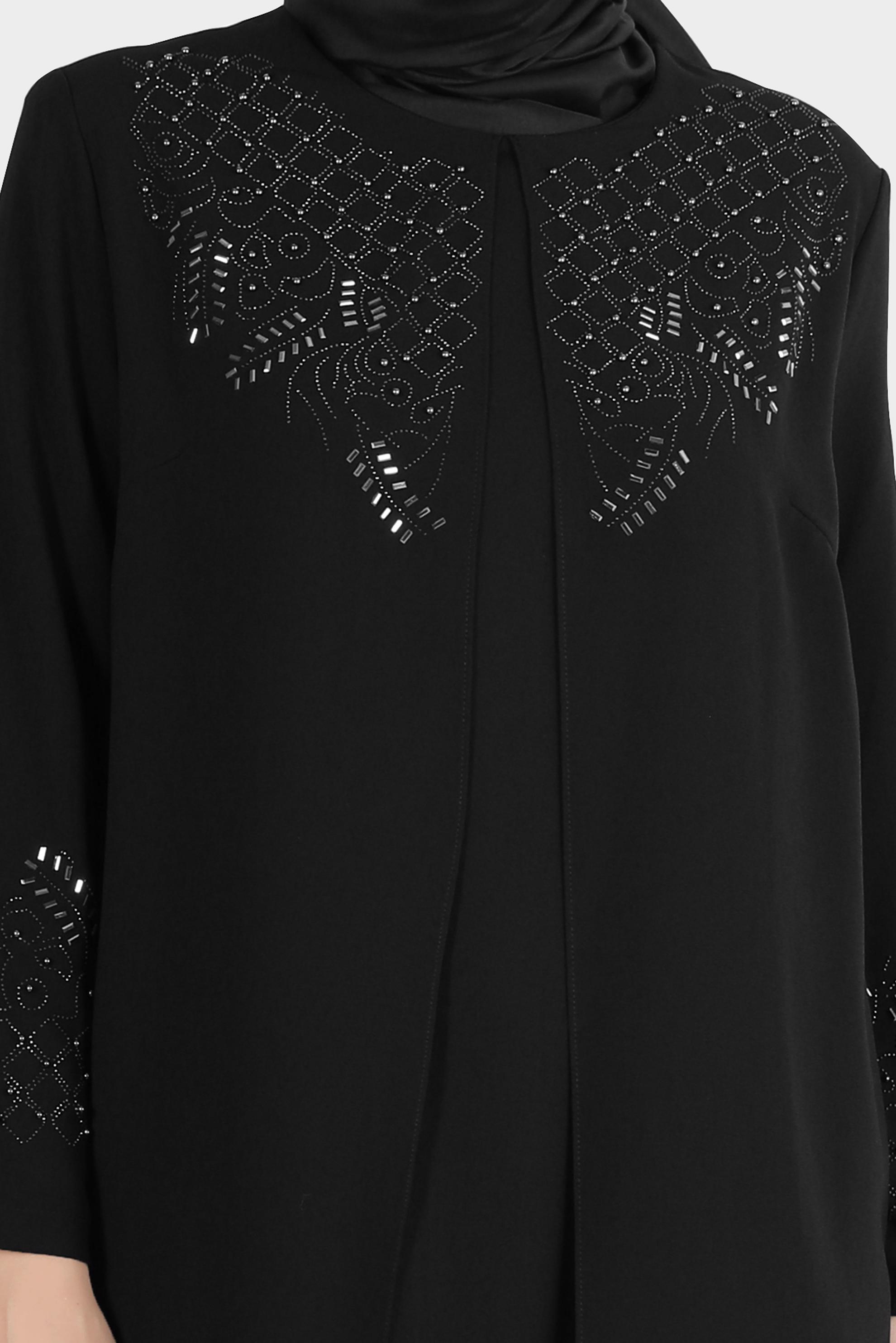 Vêtements hijab NOIR ROBE REMBOURRÉE DÉTAIL GEM 20227