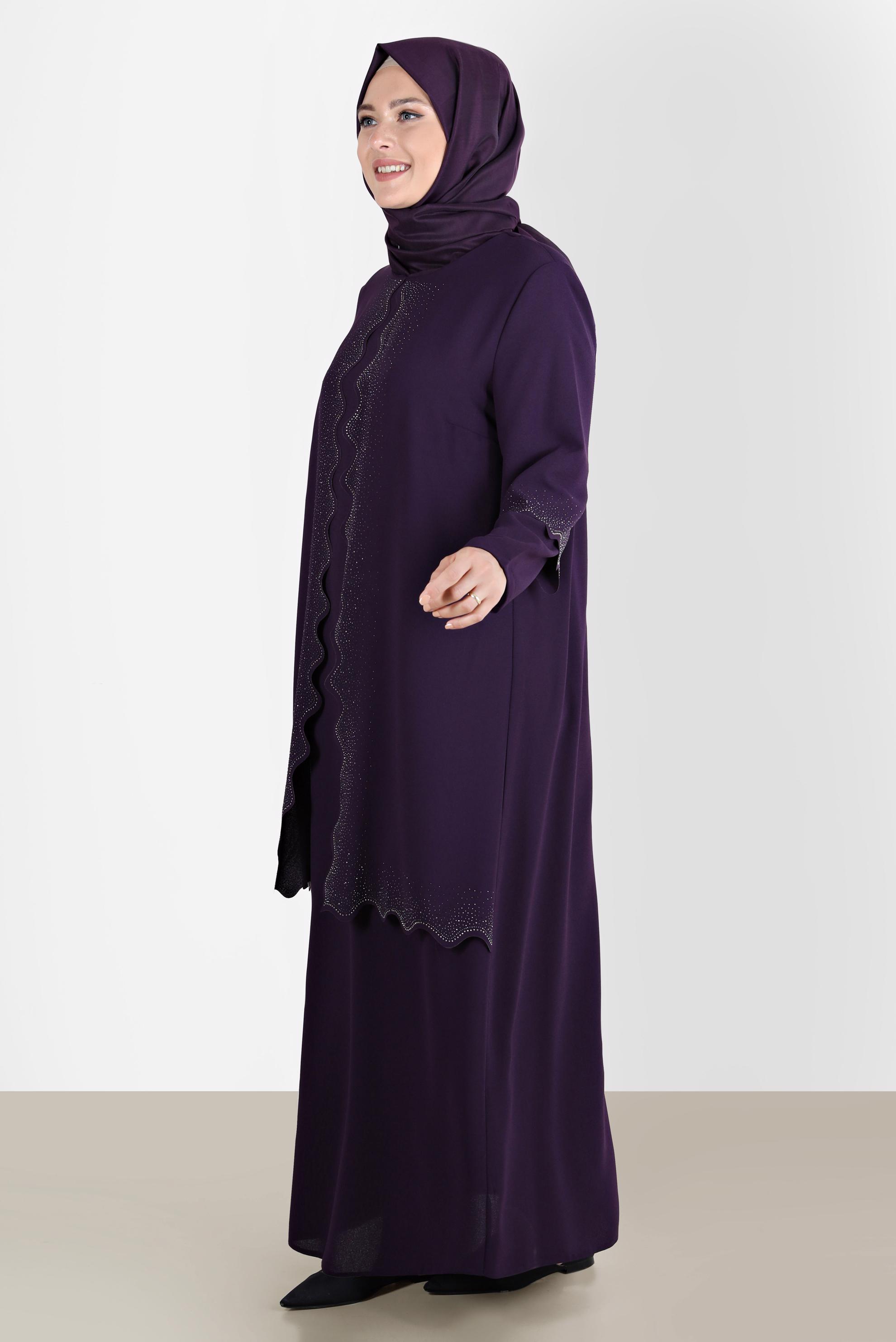 Hijab clothing DAMSON CREPE DRESS WITH GEM 20244 