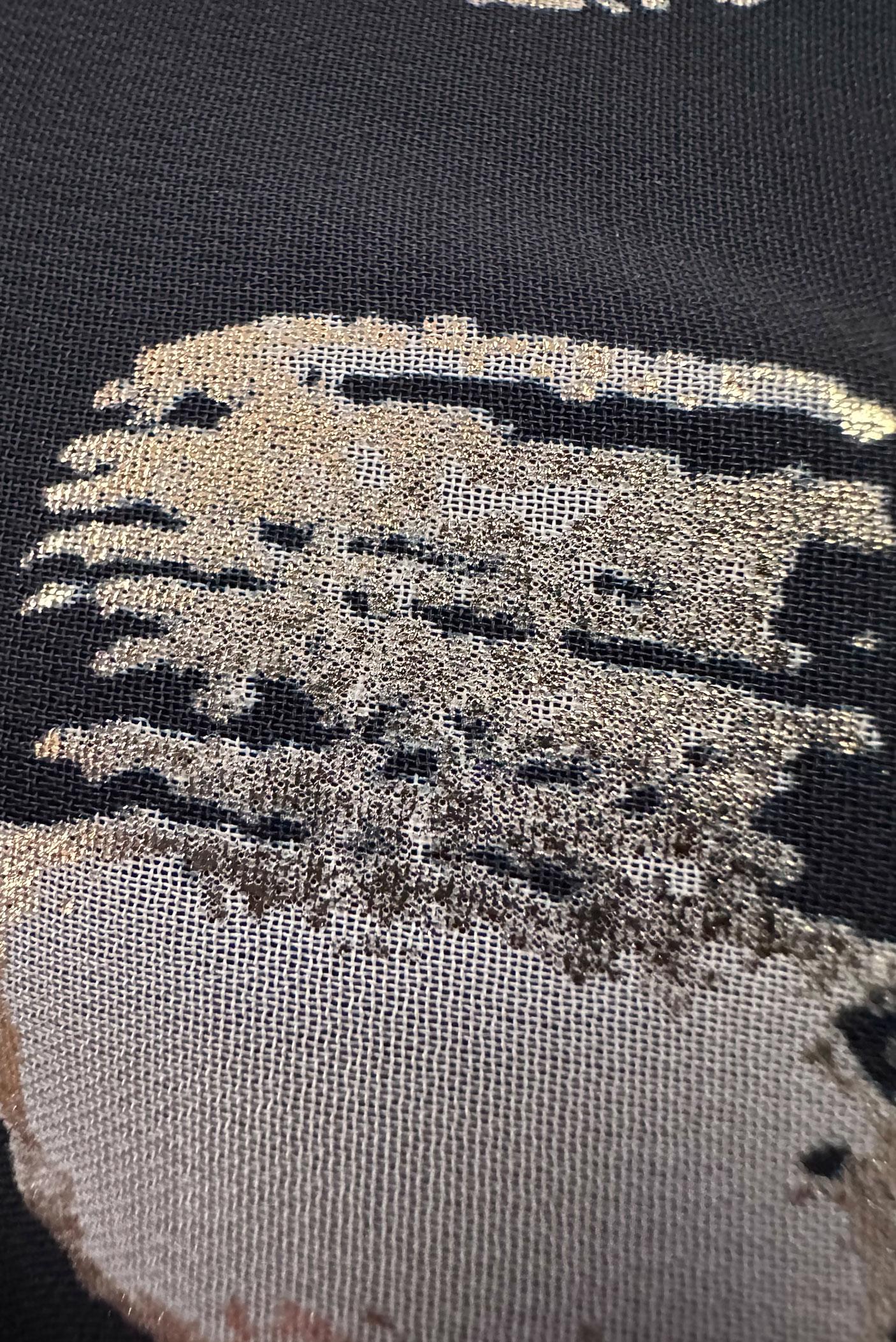 Tesettür giyim SİYAH DESENLİ KUŞAKLI BİSİKLET YAKA ELBİSE 20254 