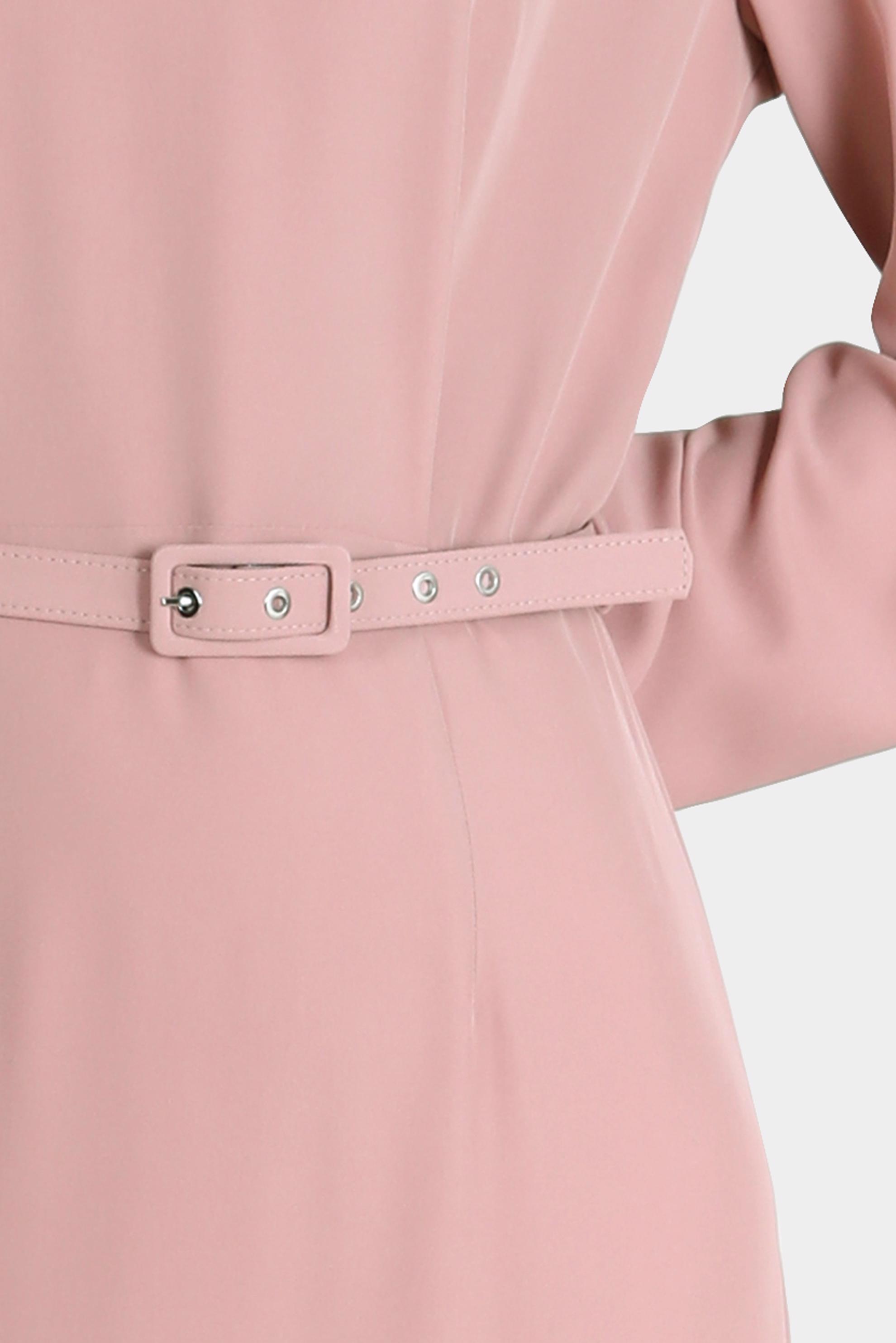 Tesettür giyim PUDRA VATKA GÖRÜNÜMLÜ KEMERLİ ELBİSE 42530 