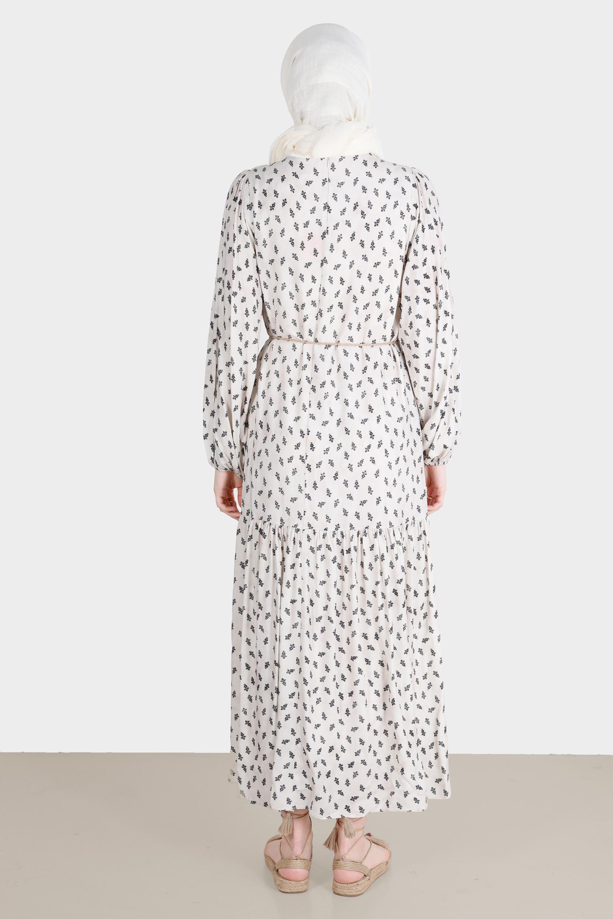 Tesettür giyim SİYAH DESENLİ ELBİSE 42644-1 