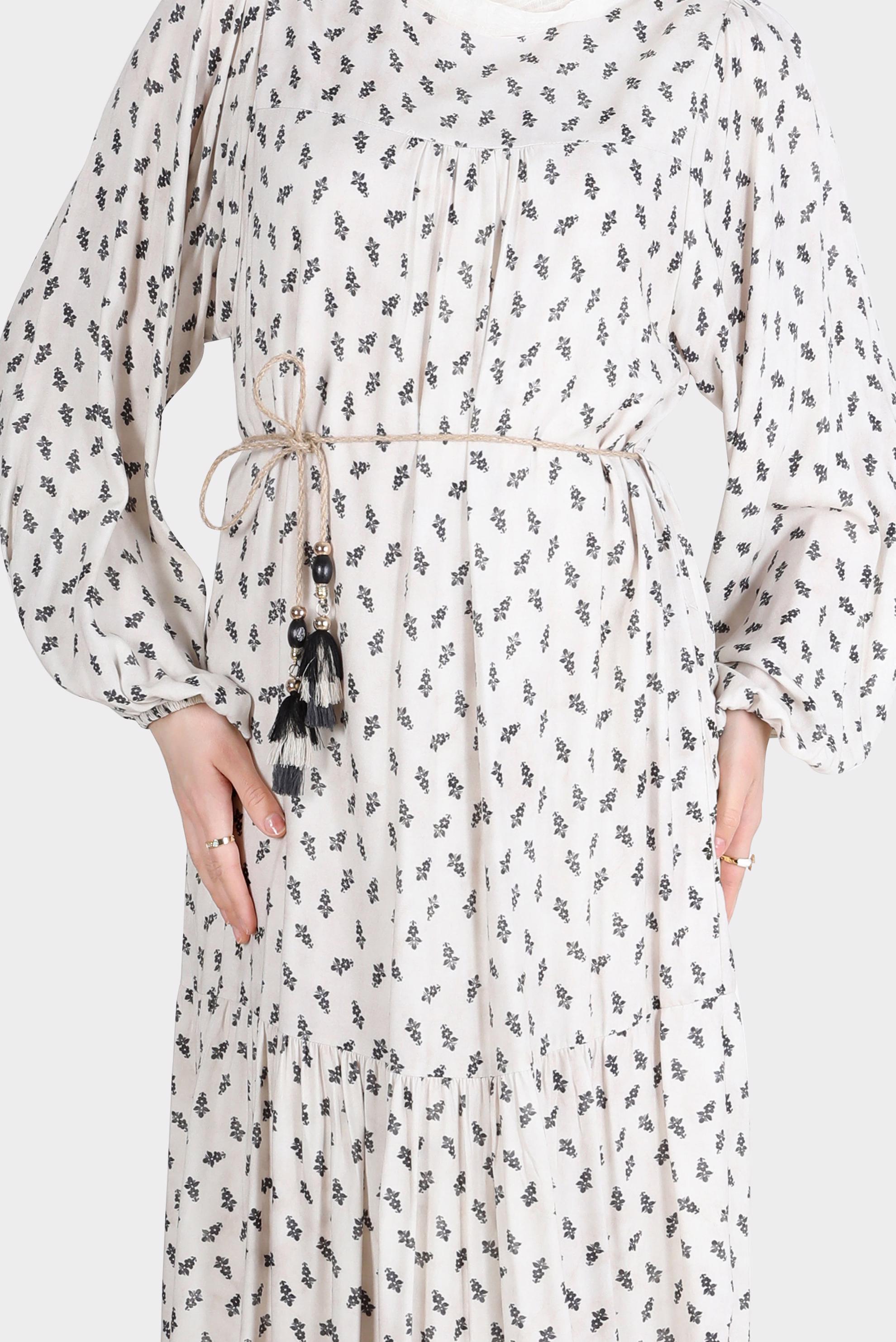 Tesettür giyim SİYAH DESENLİ ELBİSE 42644-1 