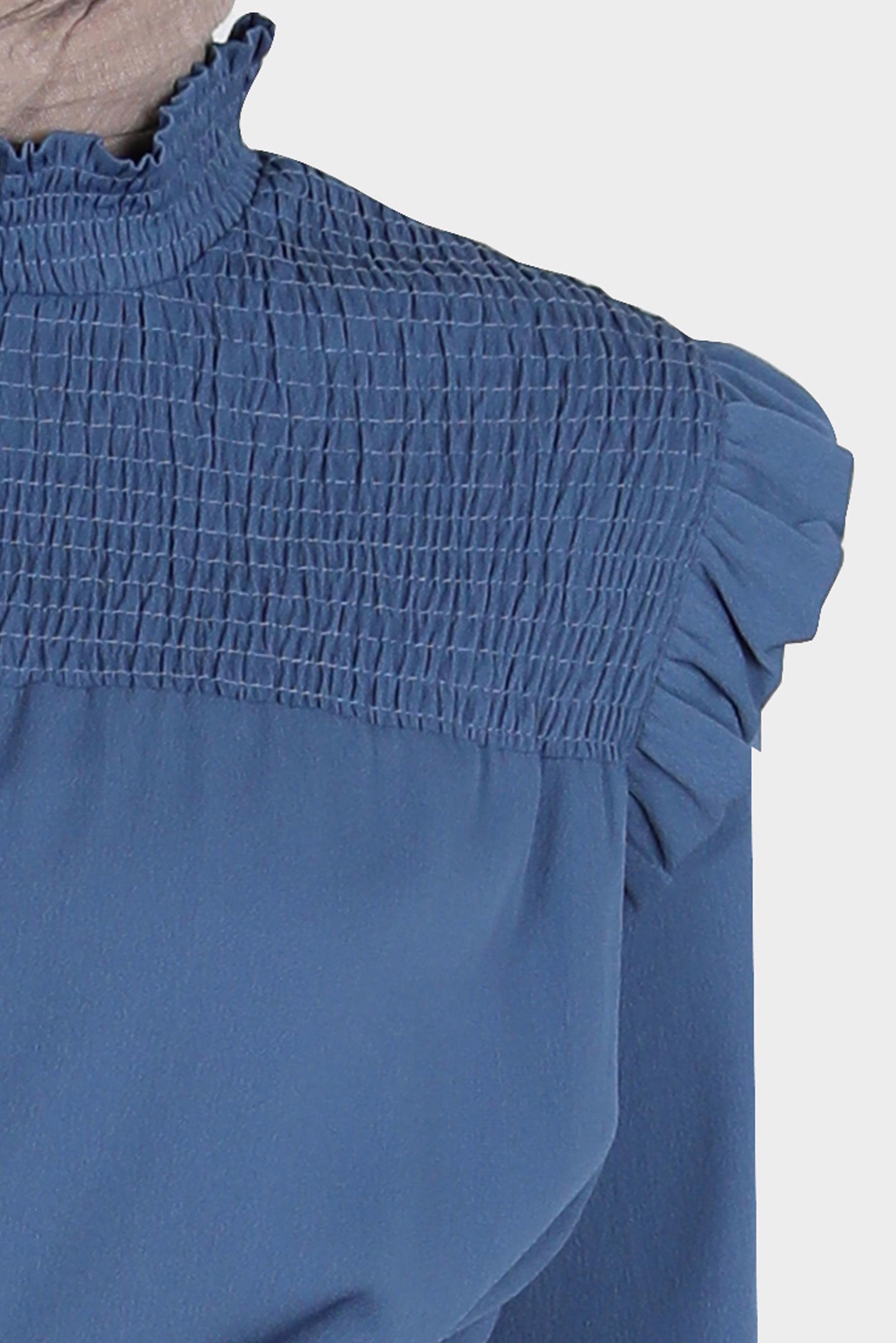 Tesettür giyim LACİVERT OMUZLARI FIRFIRLI KUŞAKLI AEROBİN ELBİSE 42720 