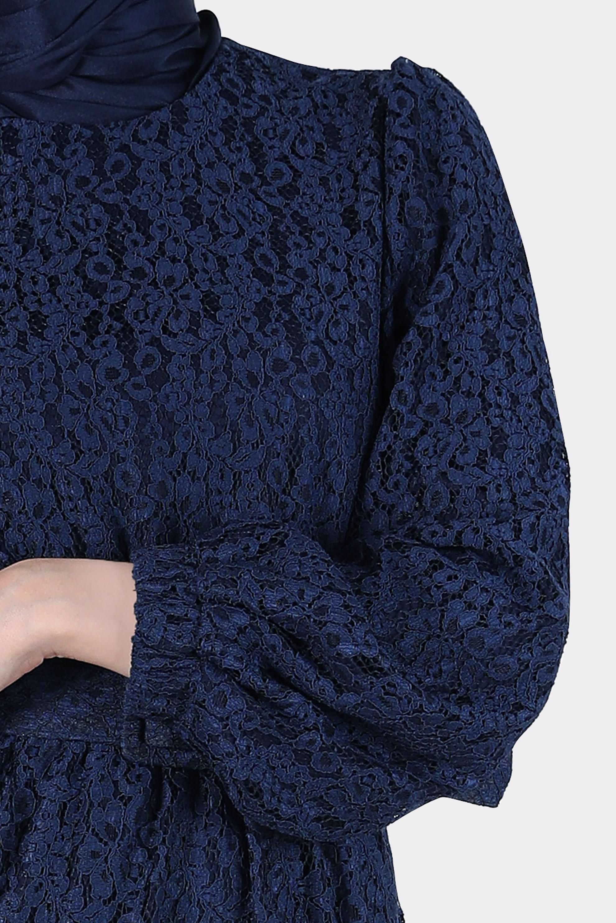 Vêtements hijab BLEU MARINE ROBE LAÇÉE AVEC CEINTURE 42814